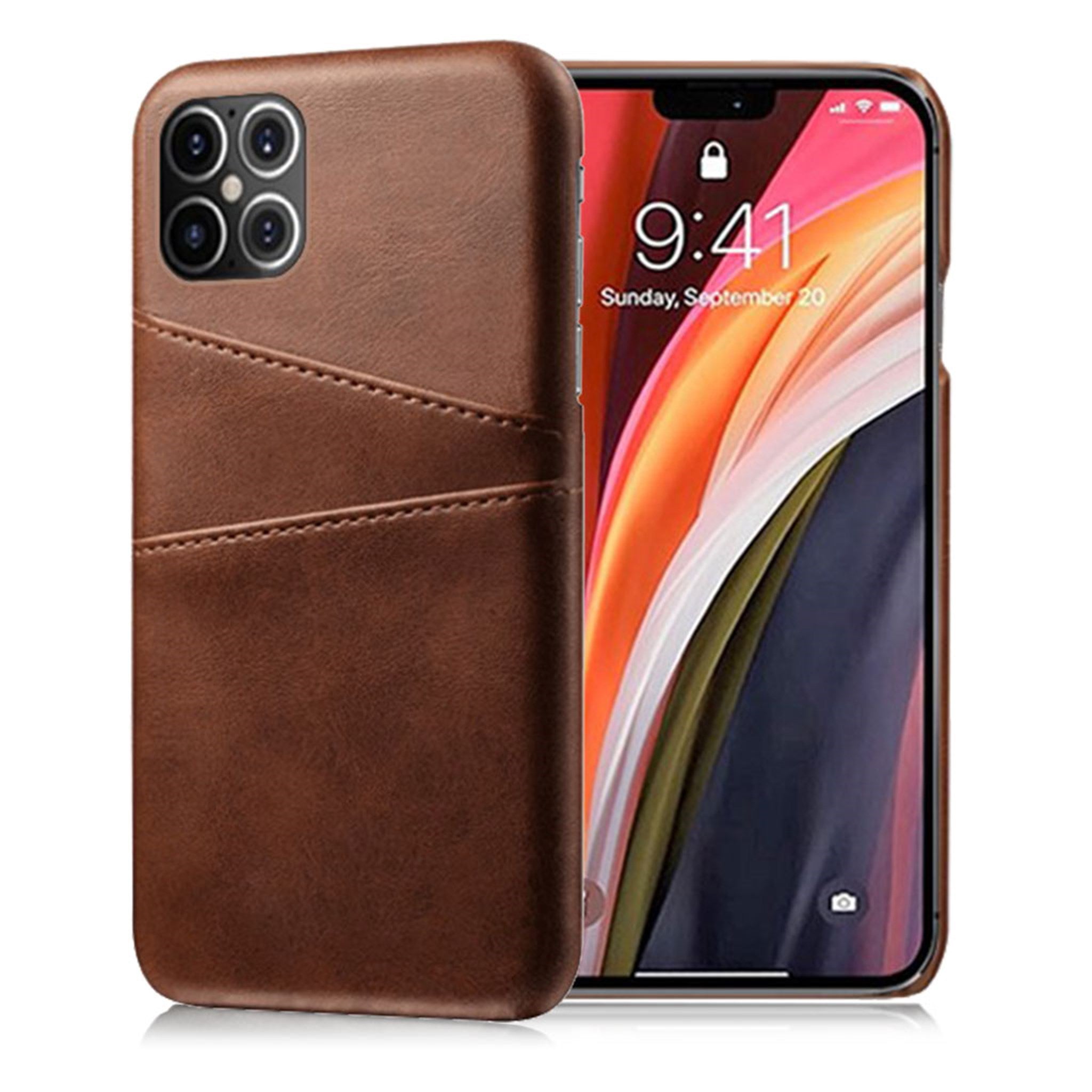 Dual Card case - iPhone 12 Pro Max - Brown