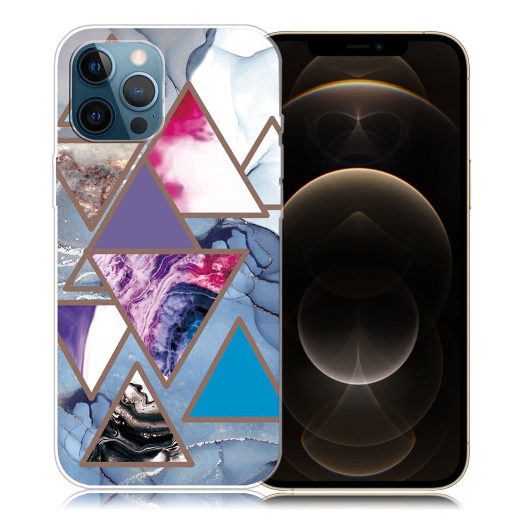 Marble iPhone 12 Pro Max case - Triangle Patterns in Marble