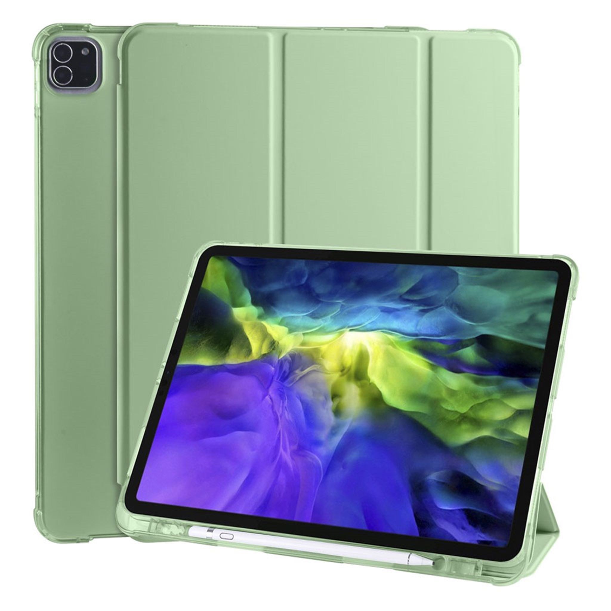 iPad Pro 12.9 inch (2020) / (2018) tri-fold leather case - Light Green