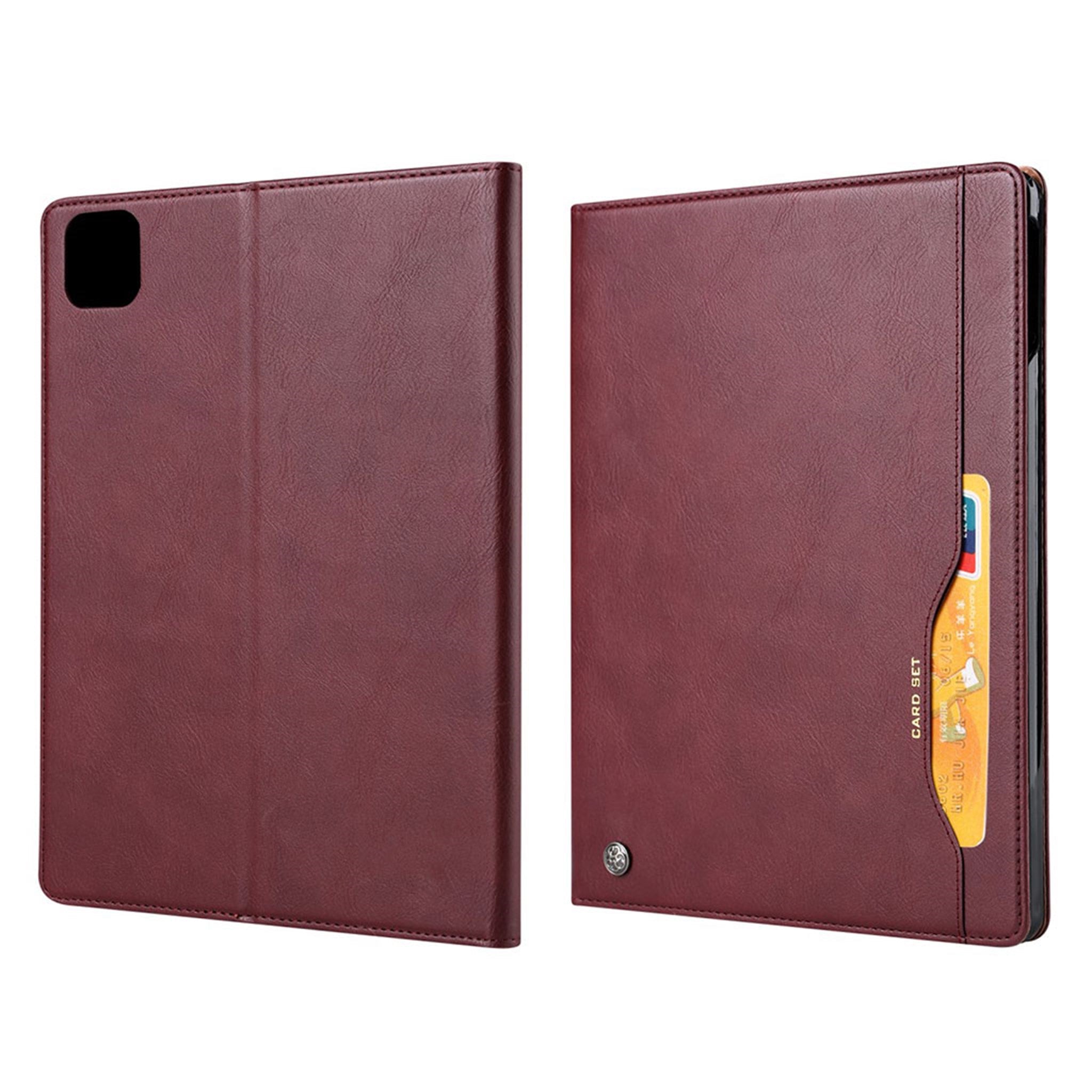 iPad Air (2020) durable leather flip case - Wine Red