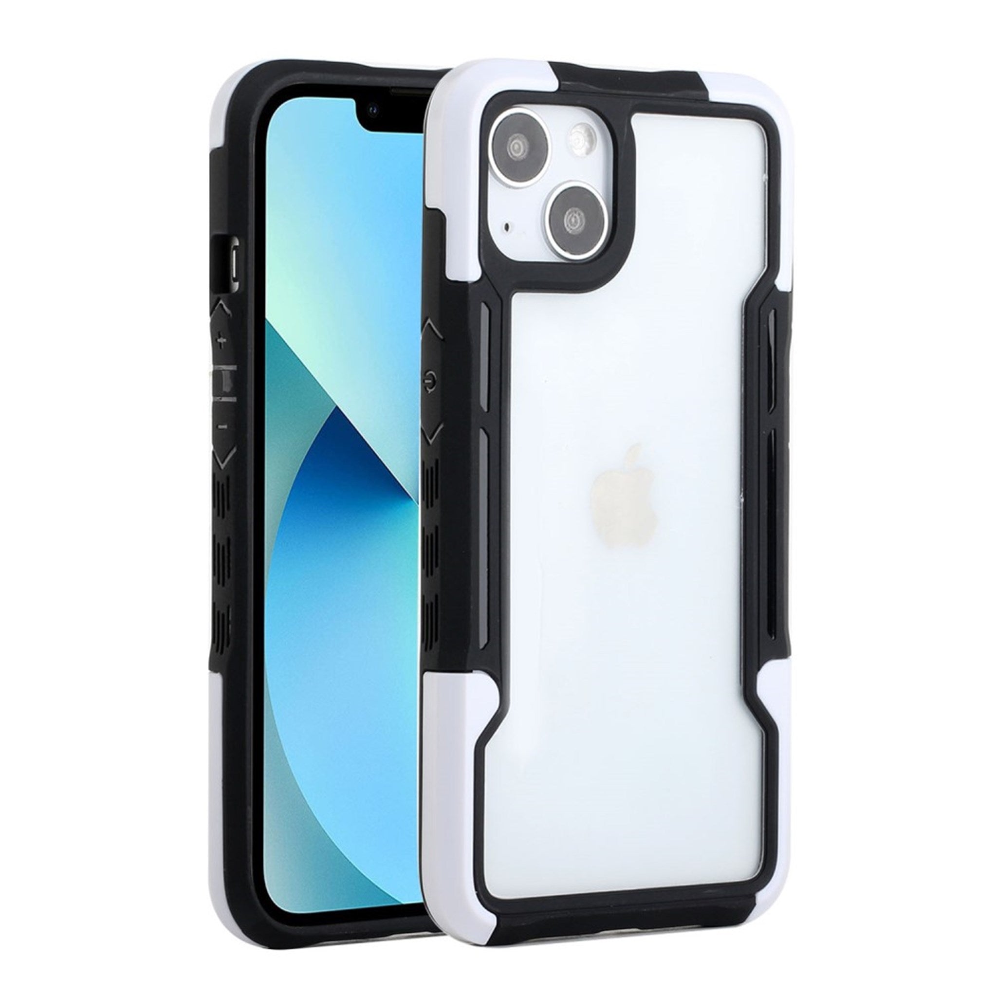 Shockproof protection cover for iPhone 13 - Black / White