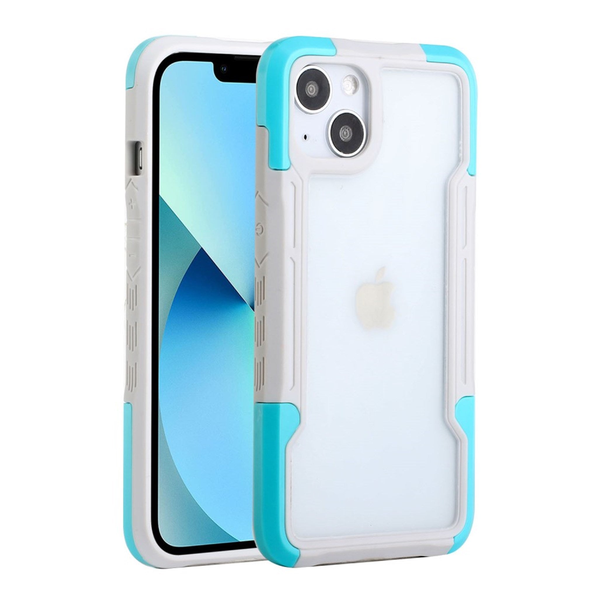 Shockproof protection cover for iPhone 13 - White / Blue