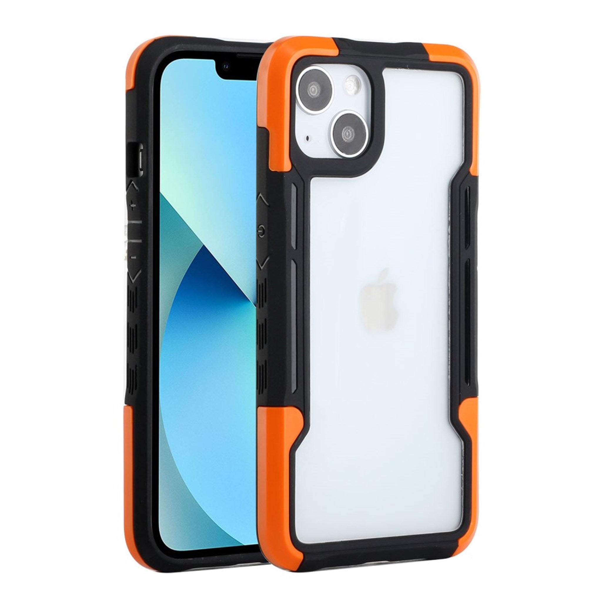 Shockproof protection cover for iPhone 13 - Black / Orange