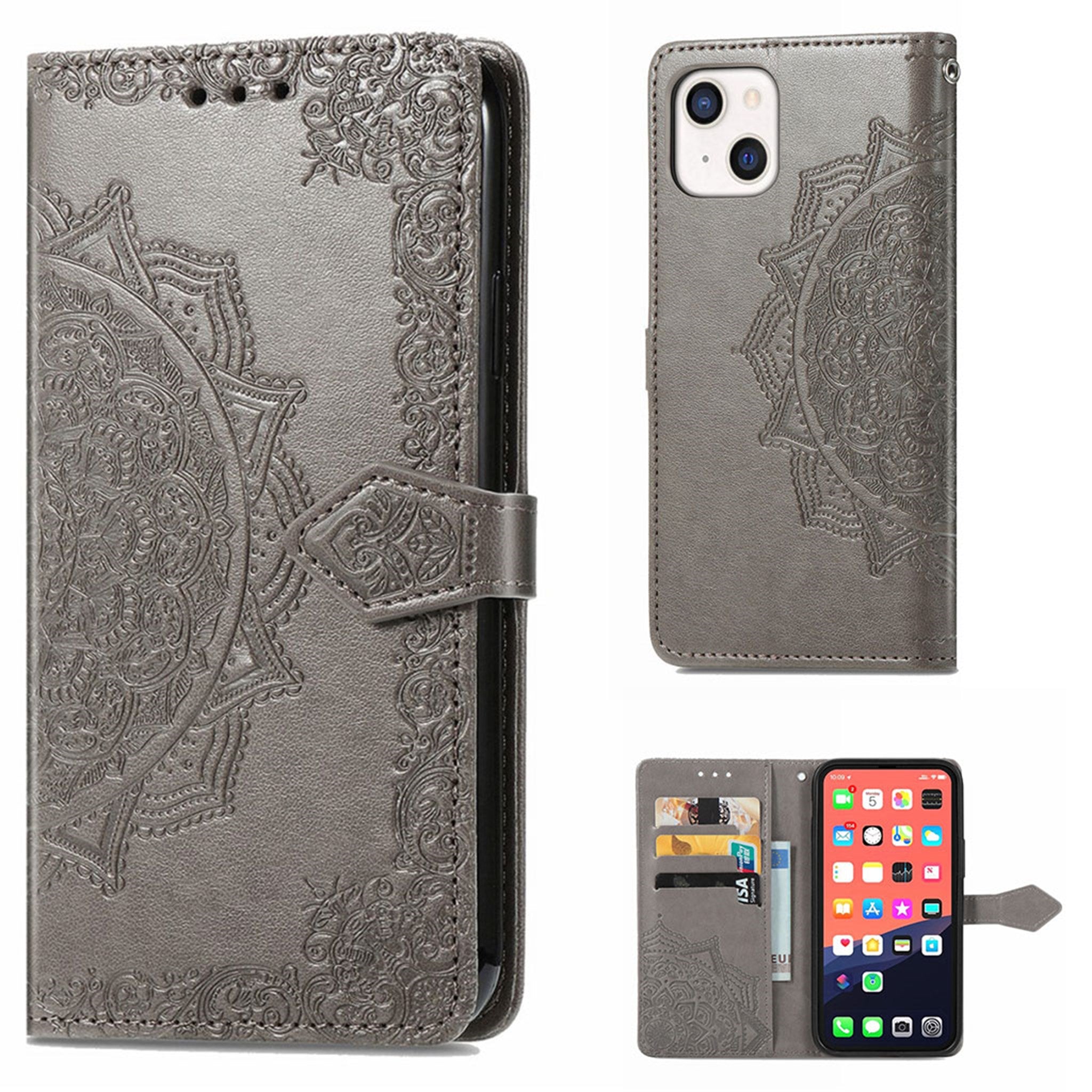 Mandala iPhone 13 Flip case - Grey