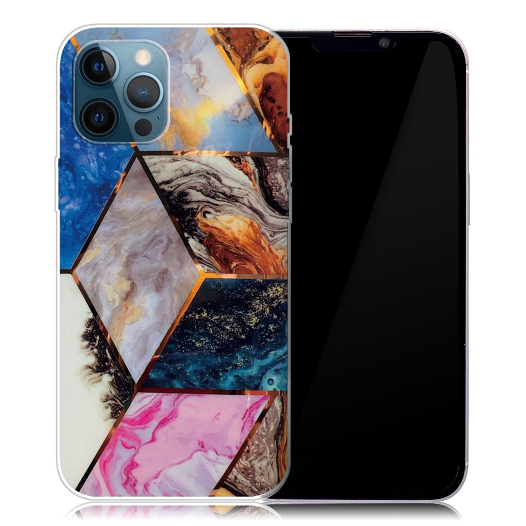 Marble iPhone 13 Pro case - Vibrant Marble Diamond