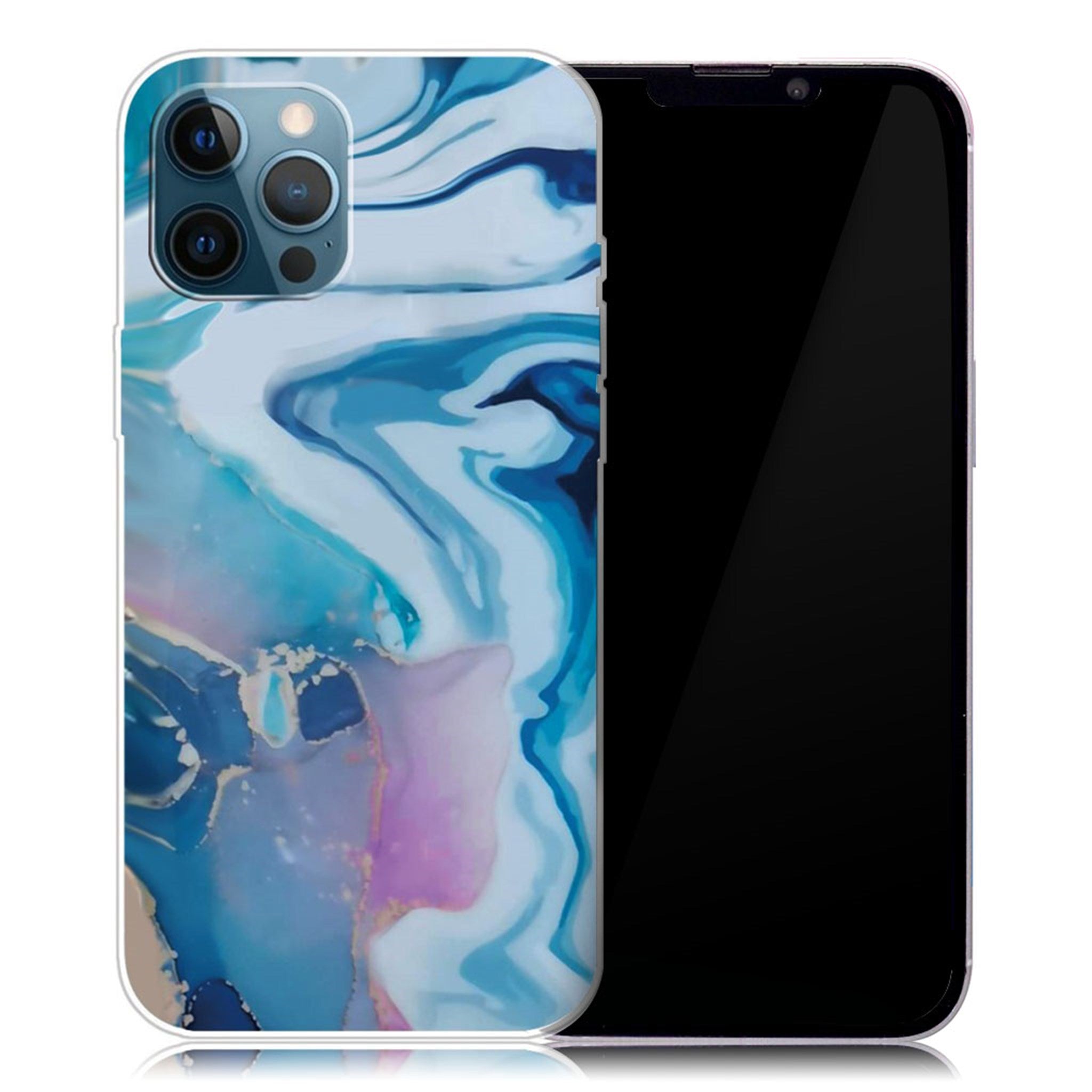 Marble iPhone 13 Pro case - Blue Splash