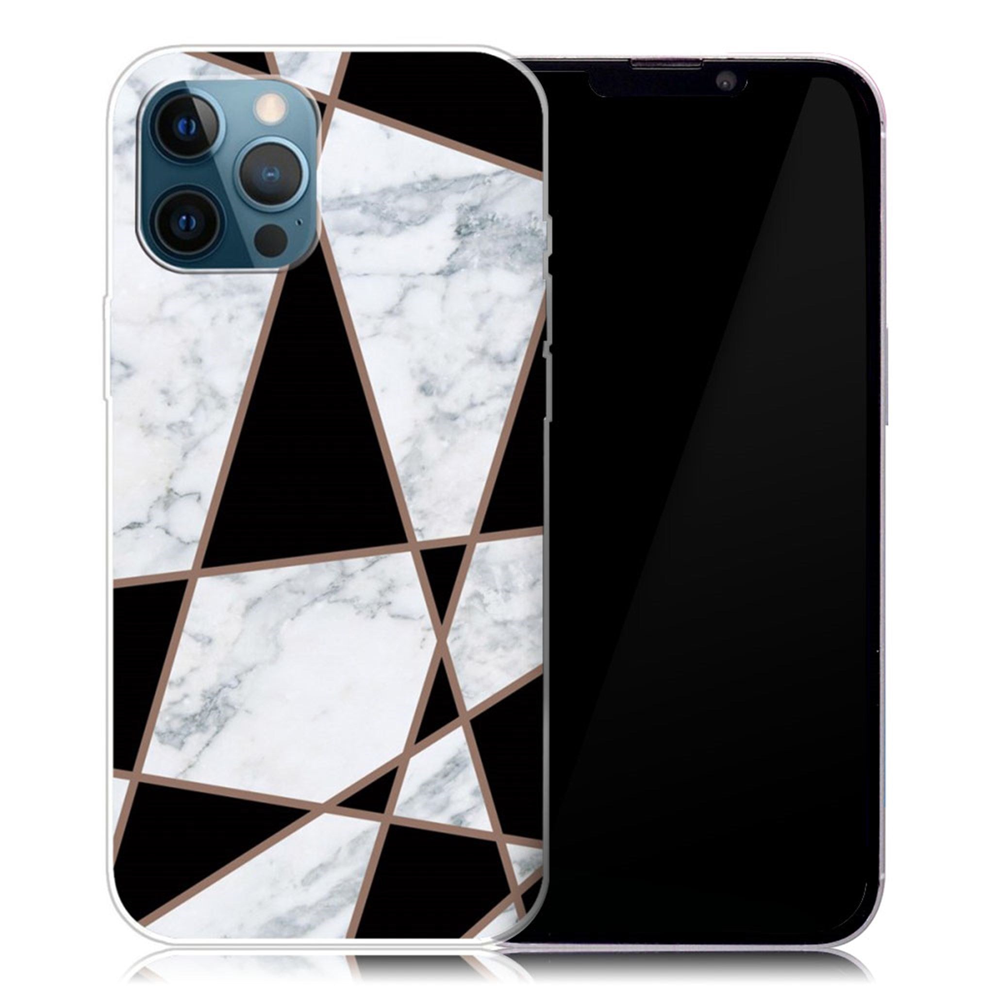 Marble iPhone 13 Pro case - Fragment Black and White Marble