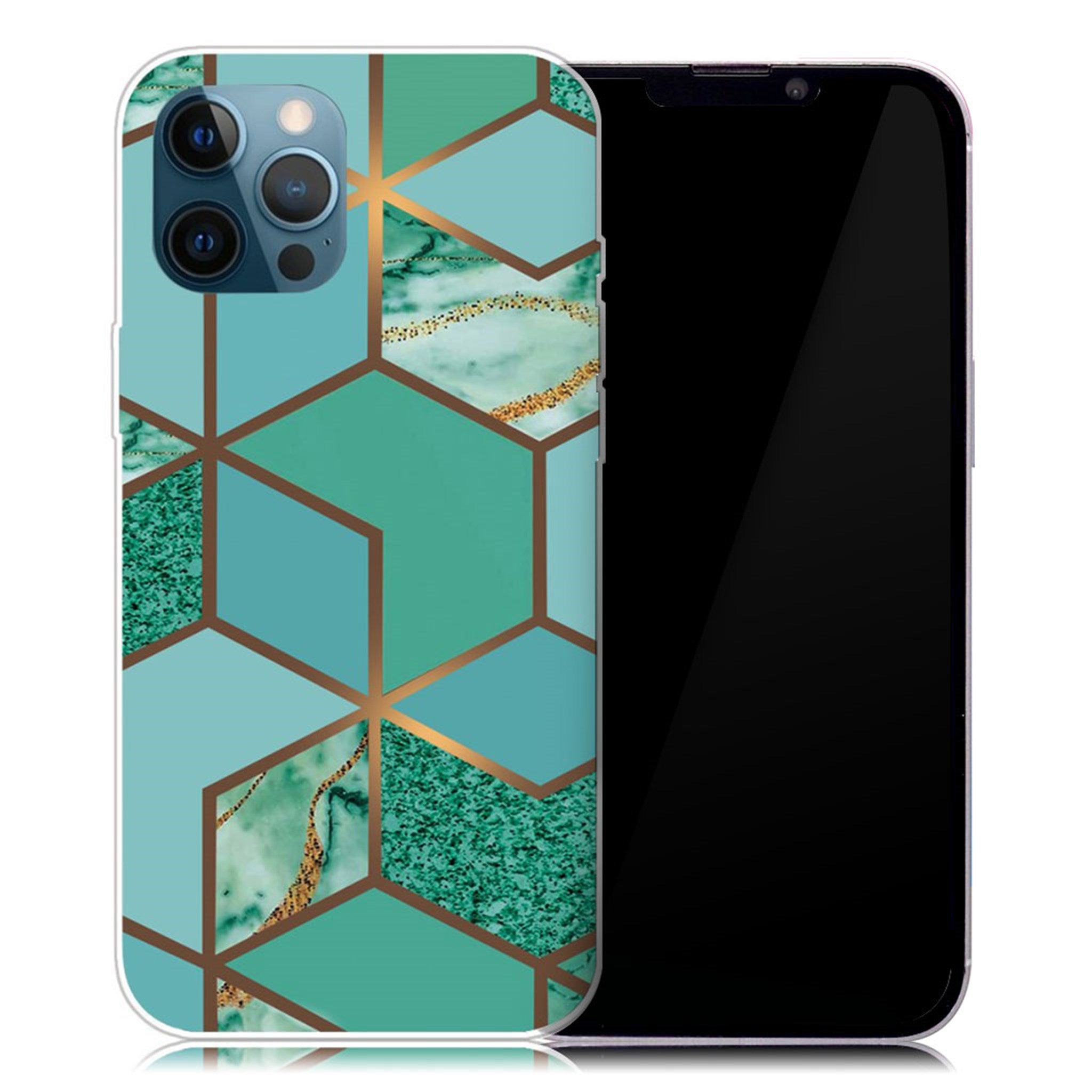 Marble iPhone 13 Pro case - Teal Marble Tile