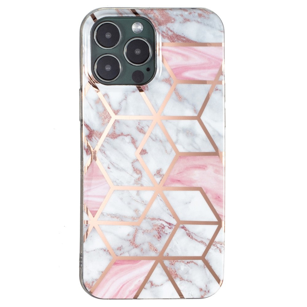 Marble iPhone 13 Pro case - Pink / White Marble