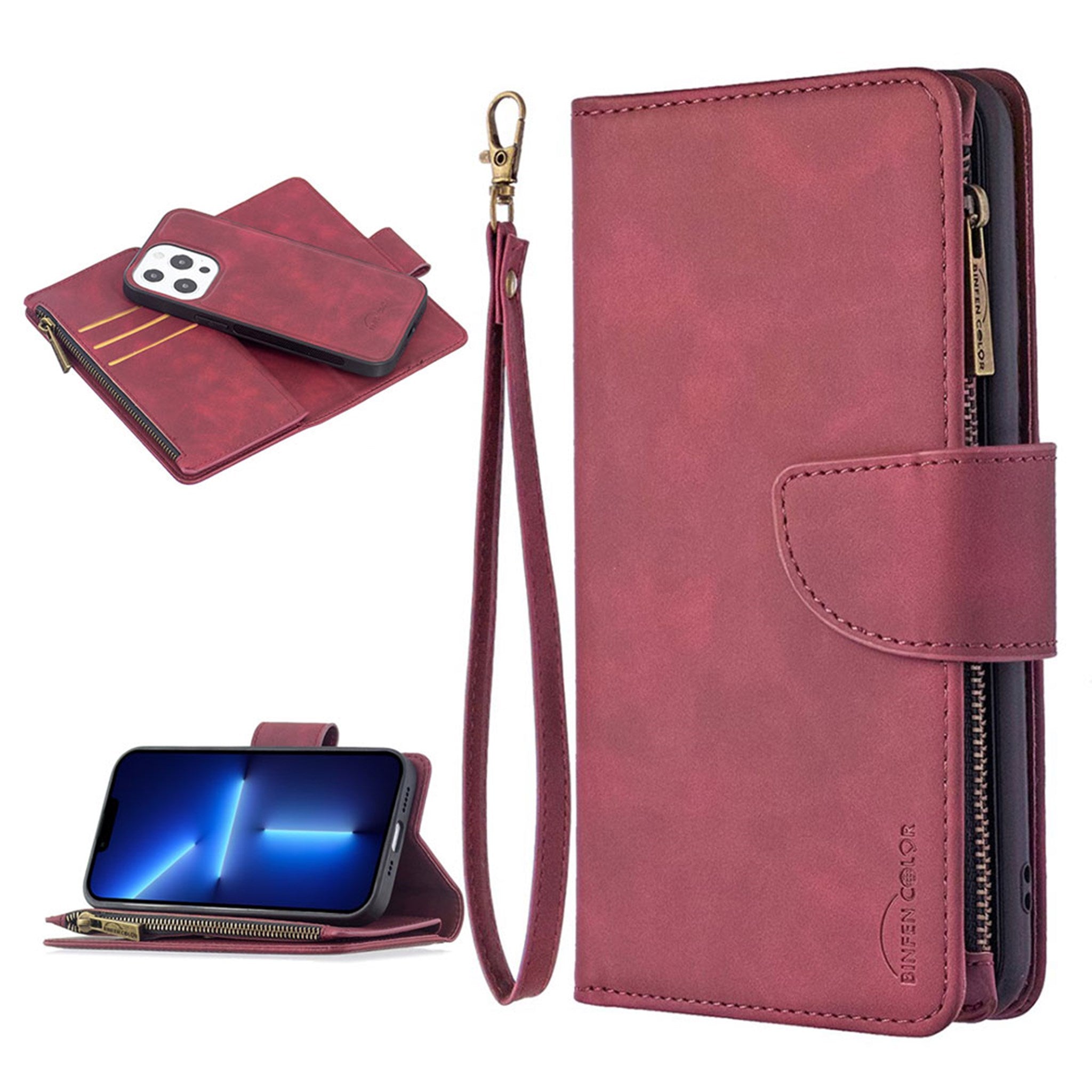 Premium Wallet iPhone 13 Pro flip case - Red