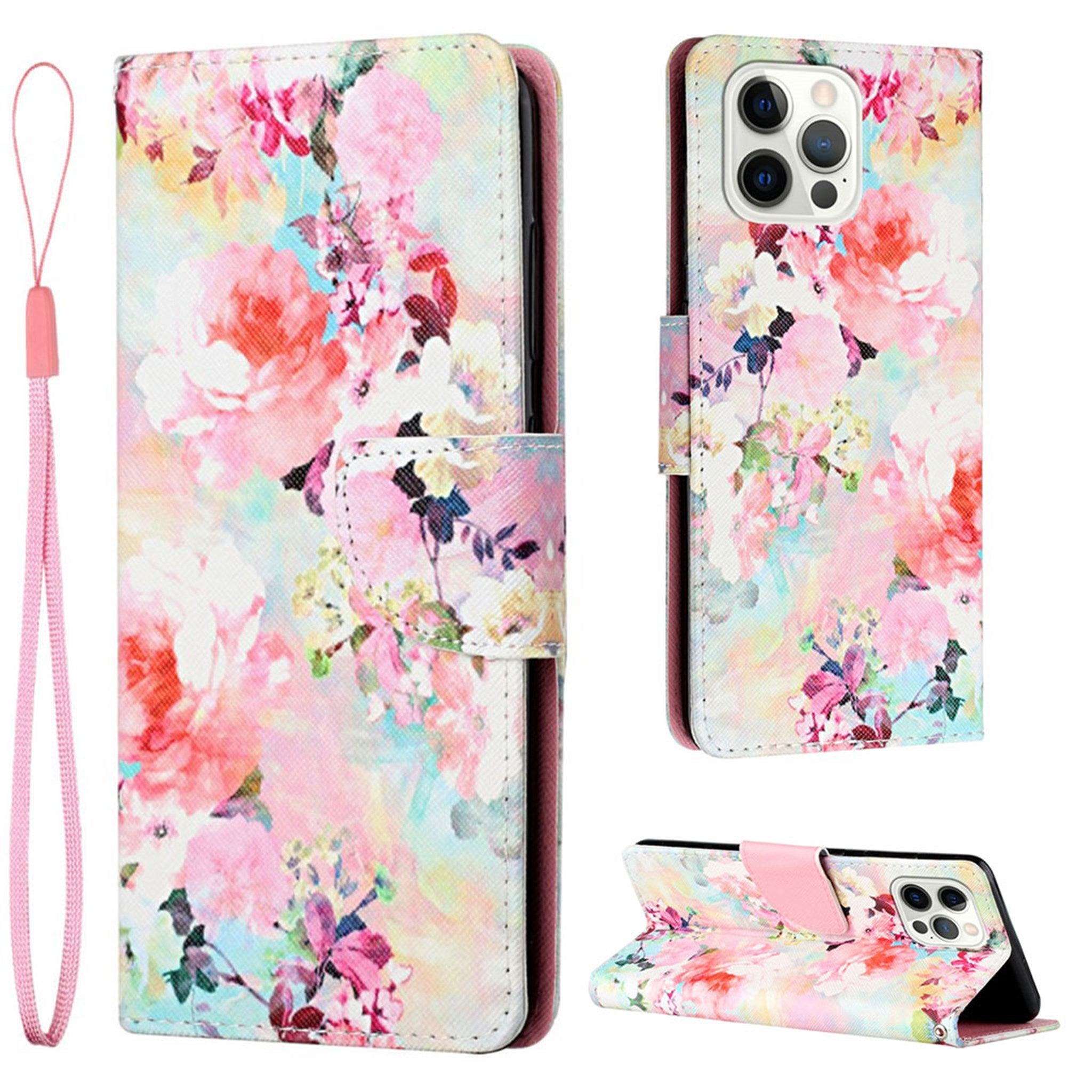 Wonderland iPhone 13 Pro flip case - Watercolor Flowers