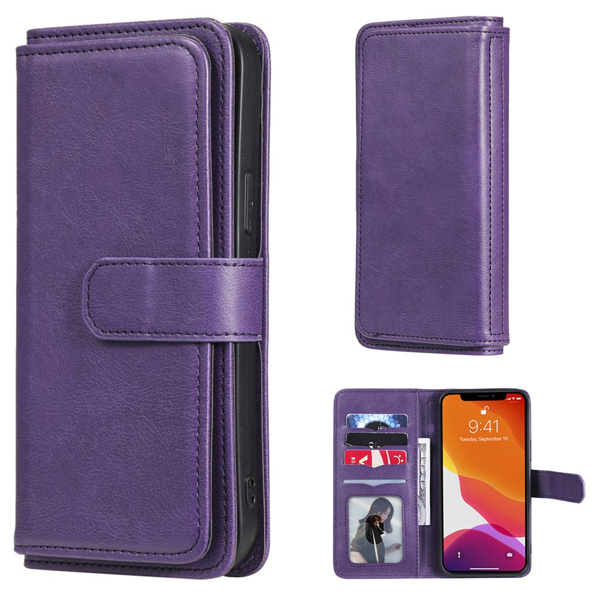 10-slot wallet case for iPhone 13 Pro Max - Purple