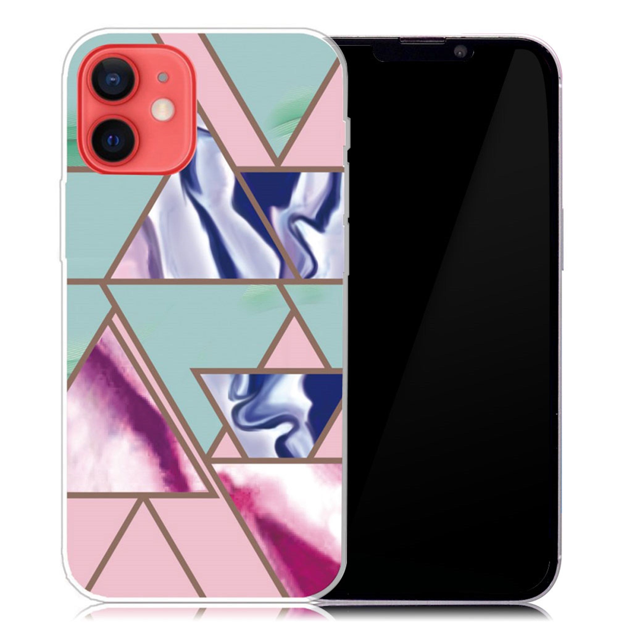 Marble iPhone 13 Mini case - Triangle Blitz Pattern