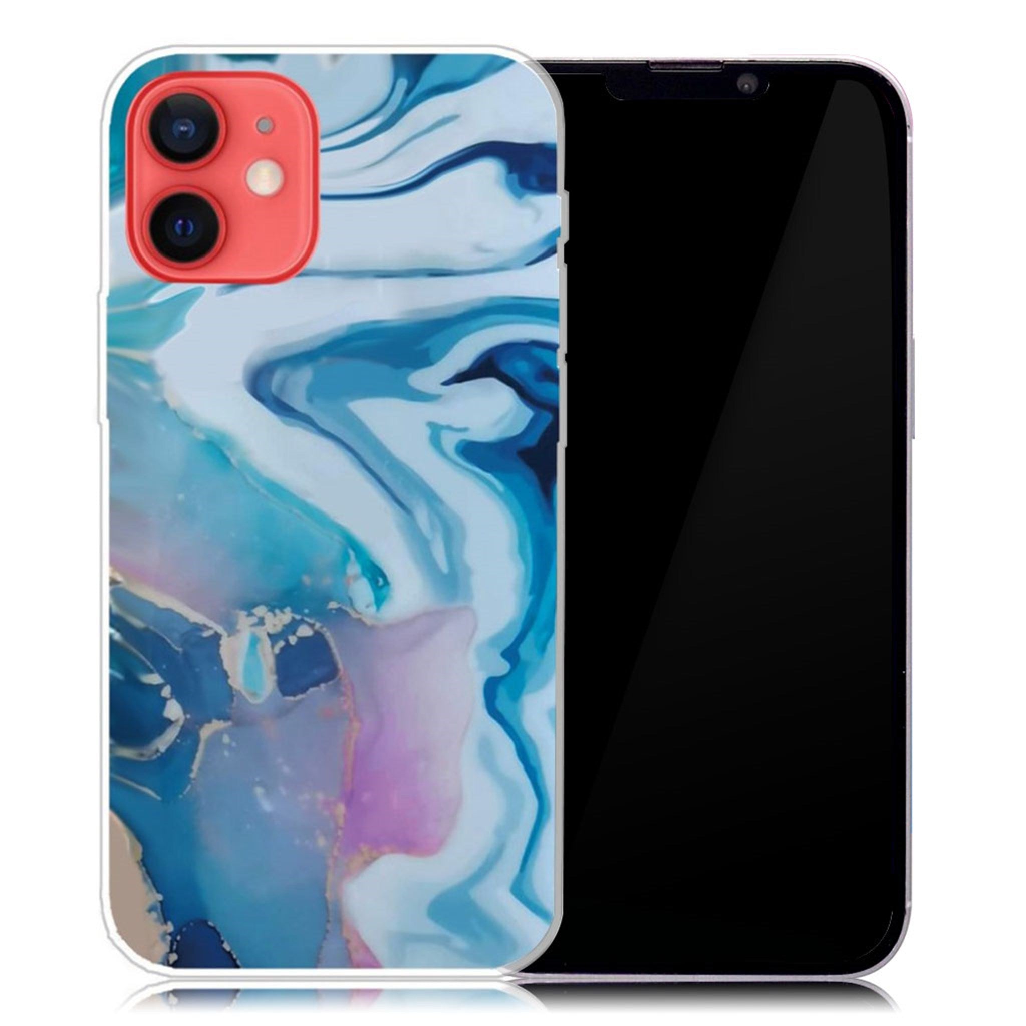 Marble iPhone 13 Mini case - Blue Splash