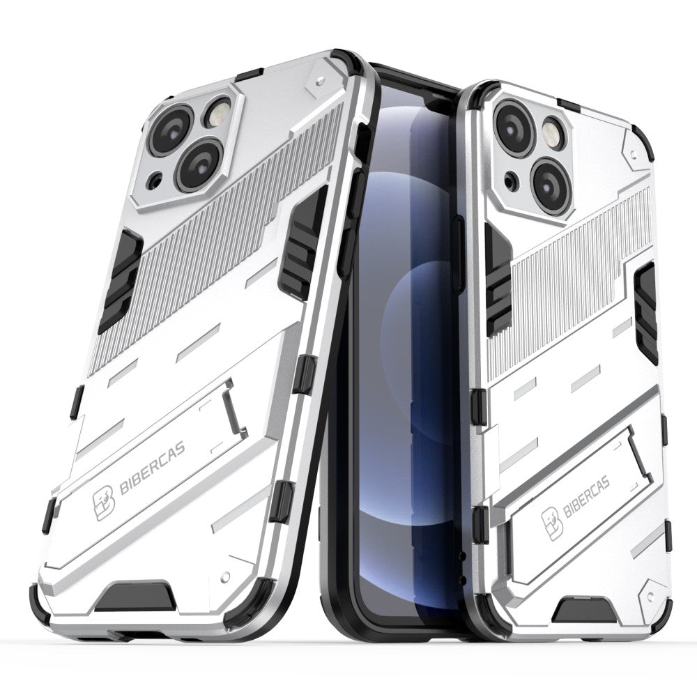 Shockproof hybrid cover with a modern touch for iPhone 13 Mini - White
