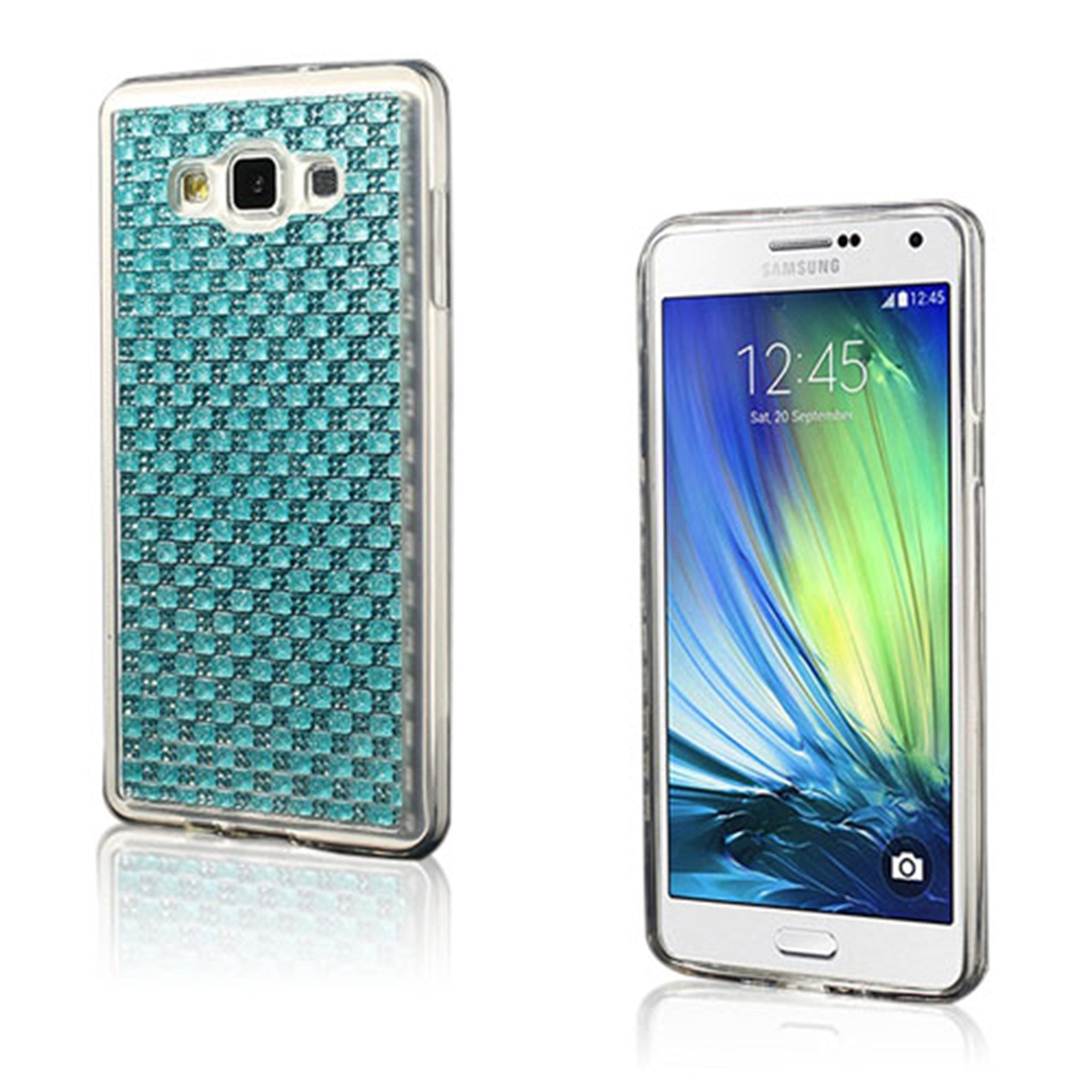Plum Blossom Pattern Gel Crystals TPU Cover for Samsung Galaxy A7 - Blue