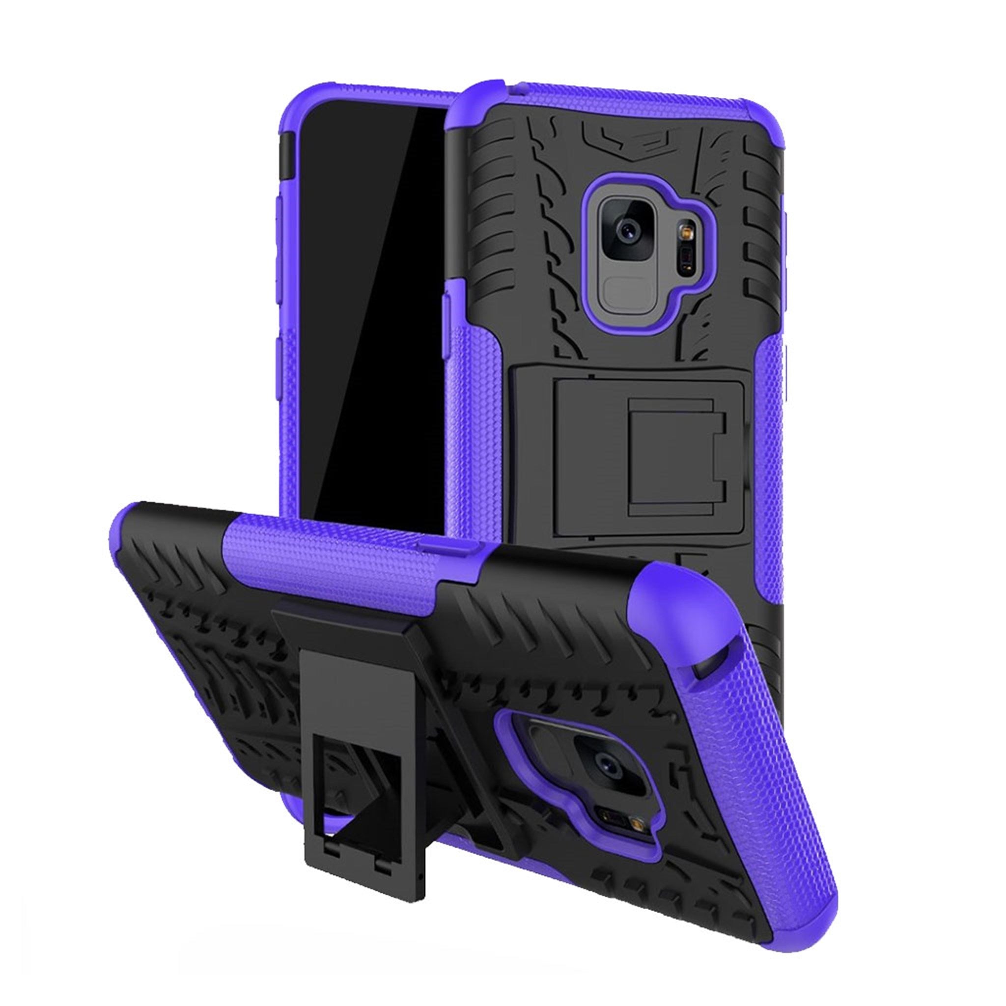 Samsung Galaxy S9 Plus hybrid tyre pattern case - Purple