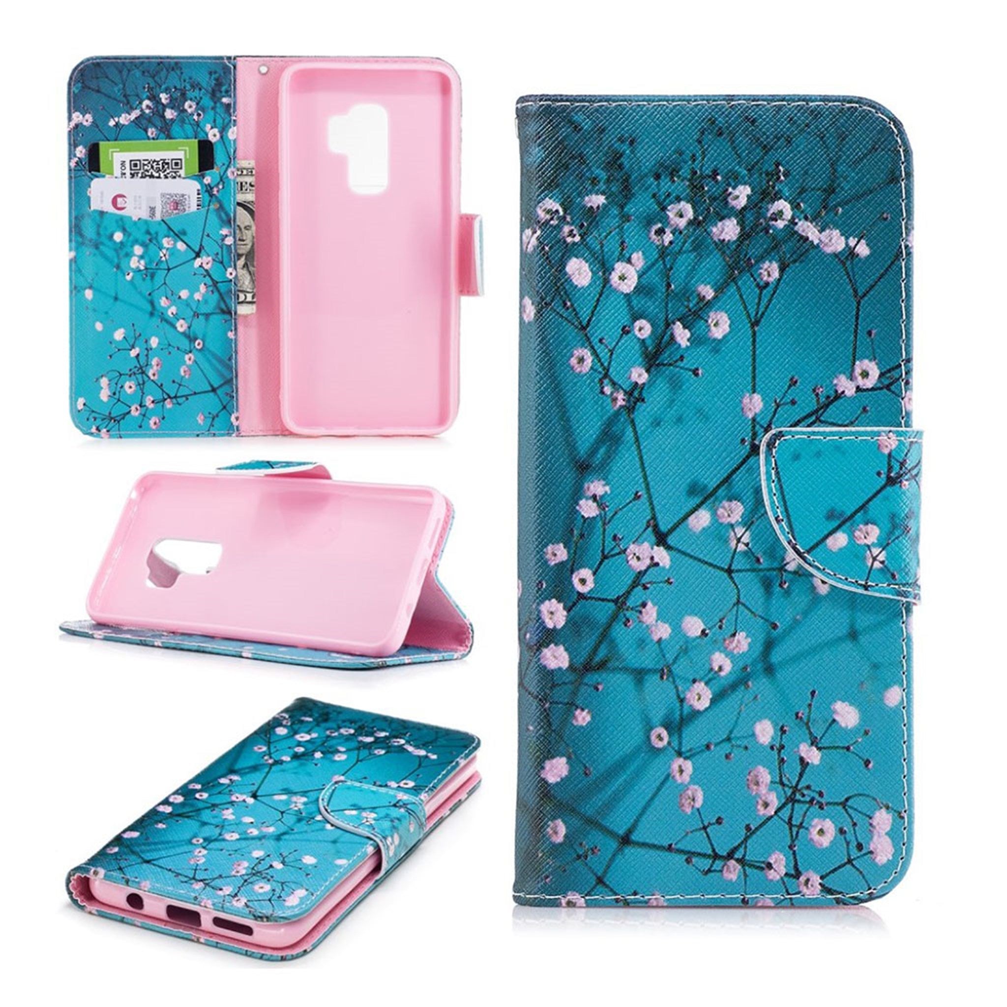 Samsung Galaxy S9 Plus pattern printing leather case - Wintersweet