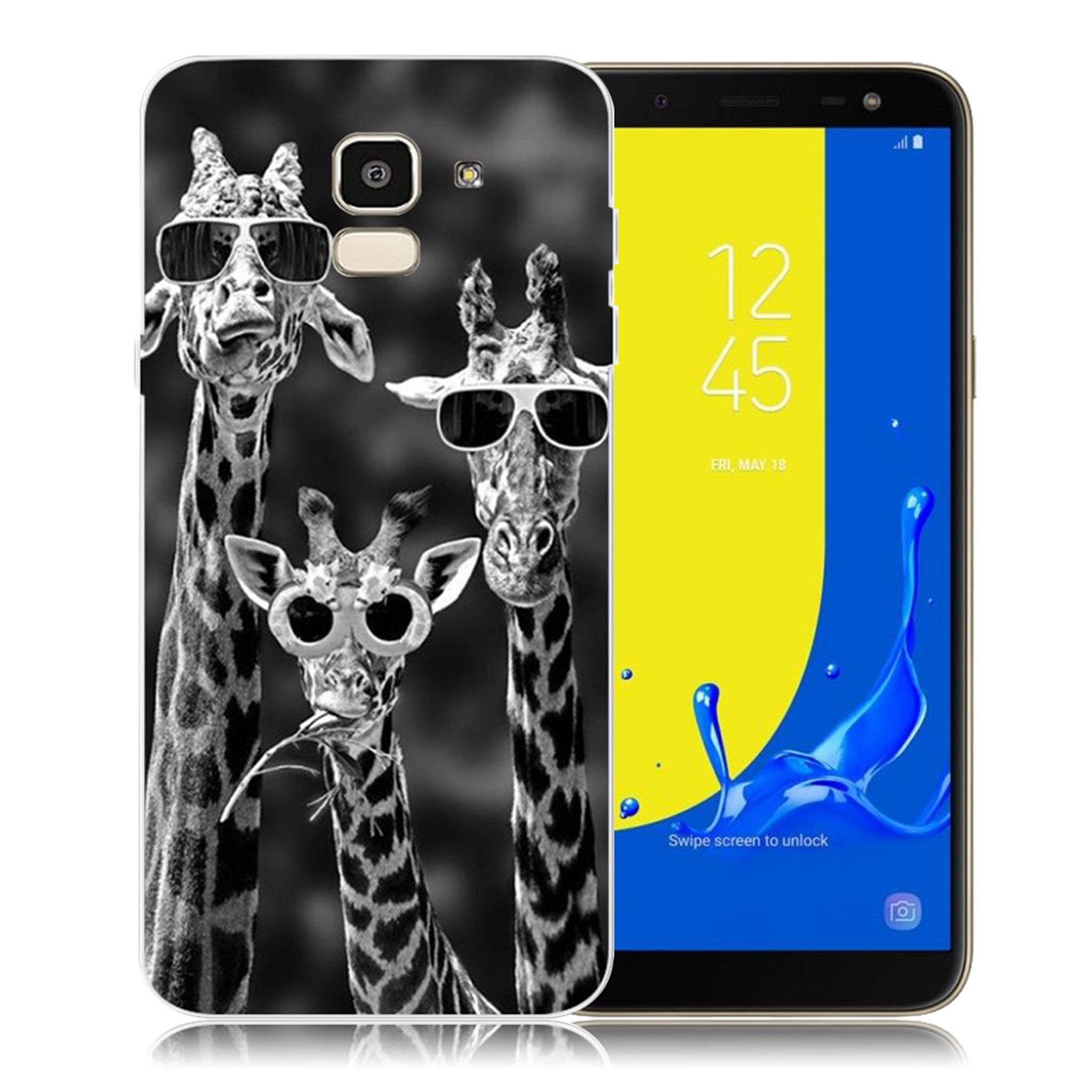 Samsung Galaxy J6 (2018) pattern printing combo case - Cool Giraffes