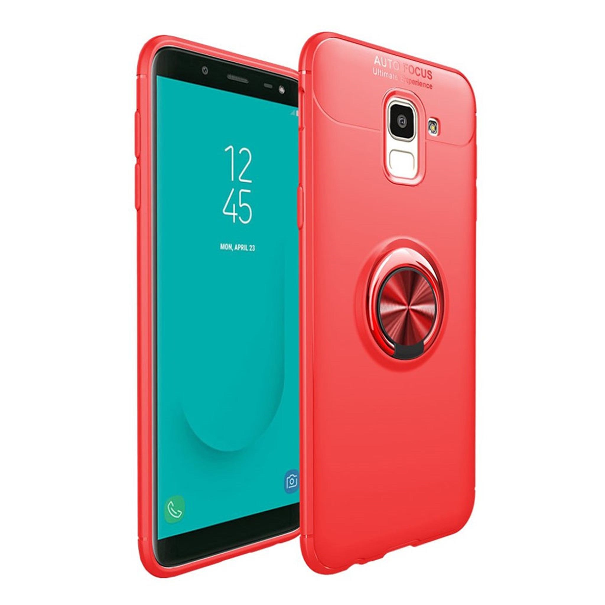 Samsung Galaxy J6 (2018) kickstand combo case with finger ring - Red