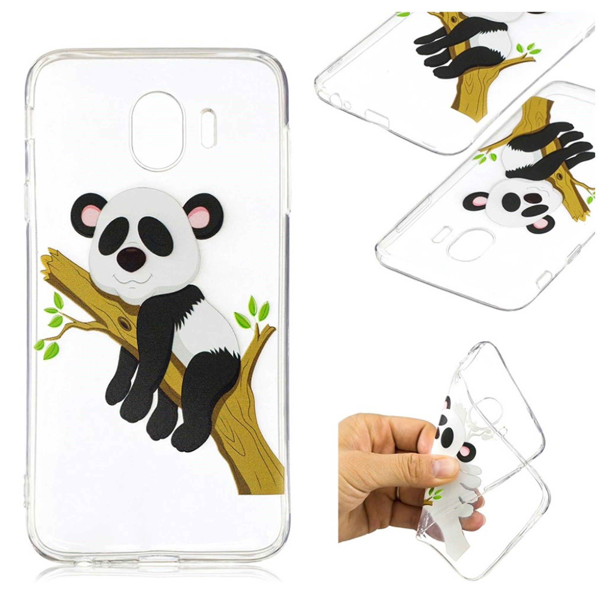 Samsung Galaxy J4 (2018) patterned gel case - Panda Climbing Tree