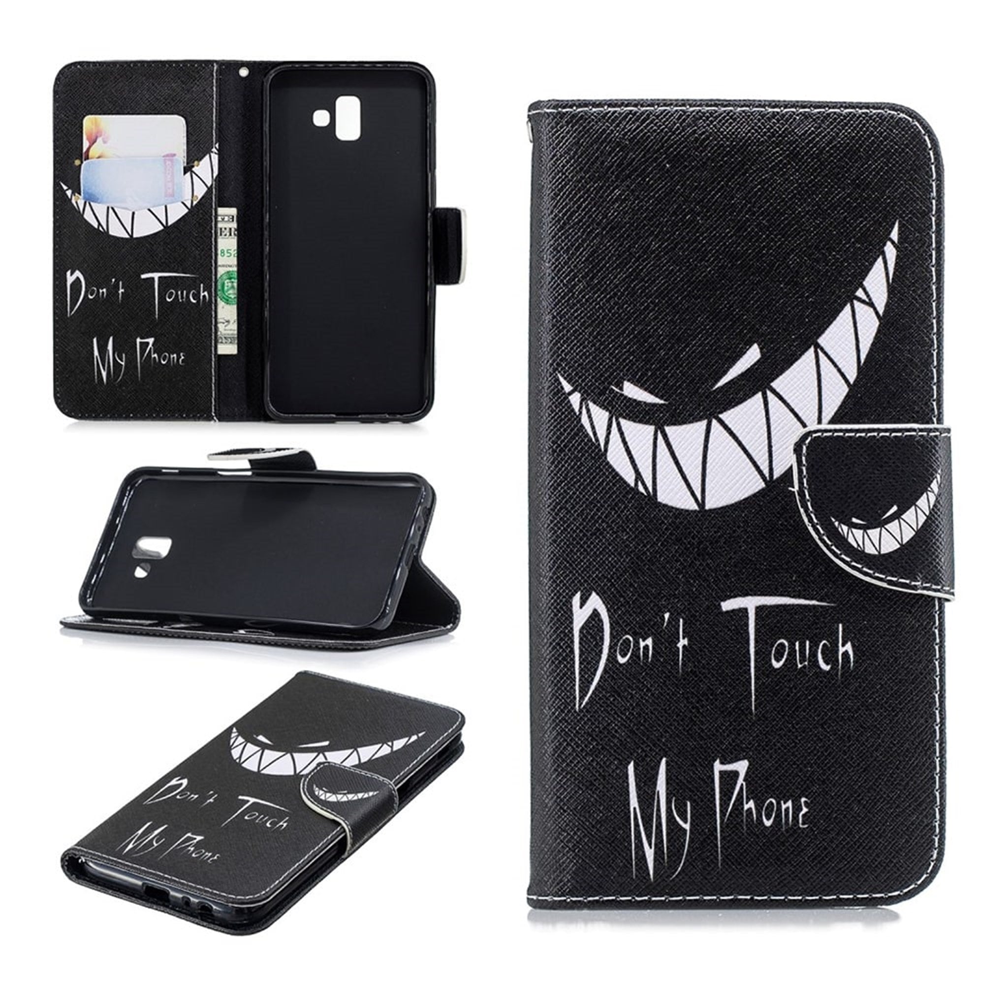 Wonderland Samsung Galaxy J6 Plus (2018) flip case - Angry Face and Warning