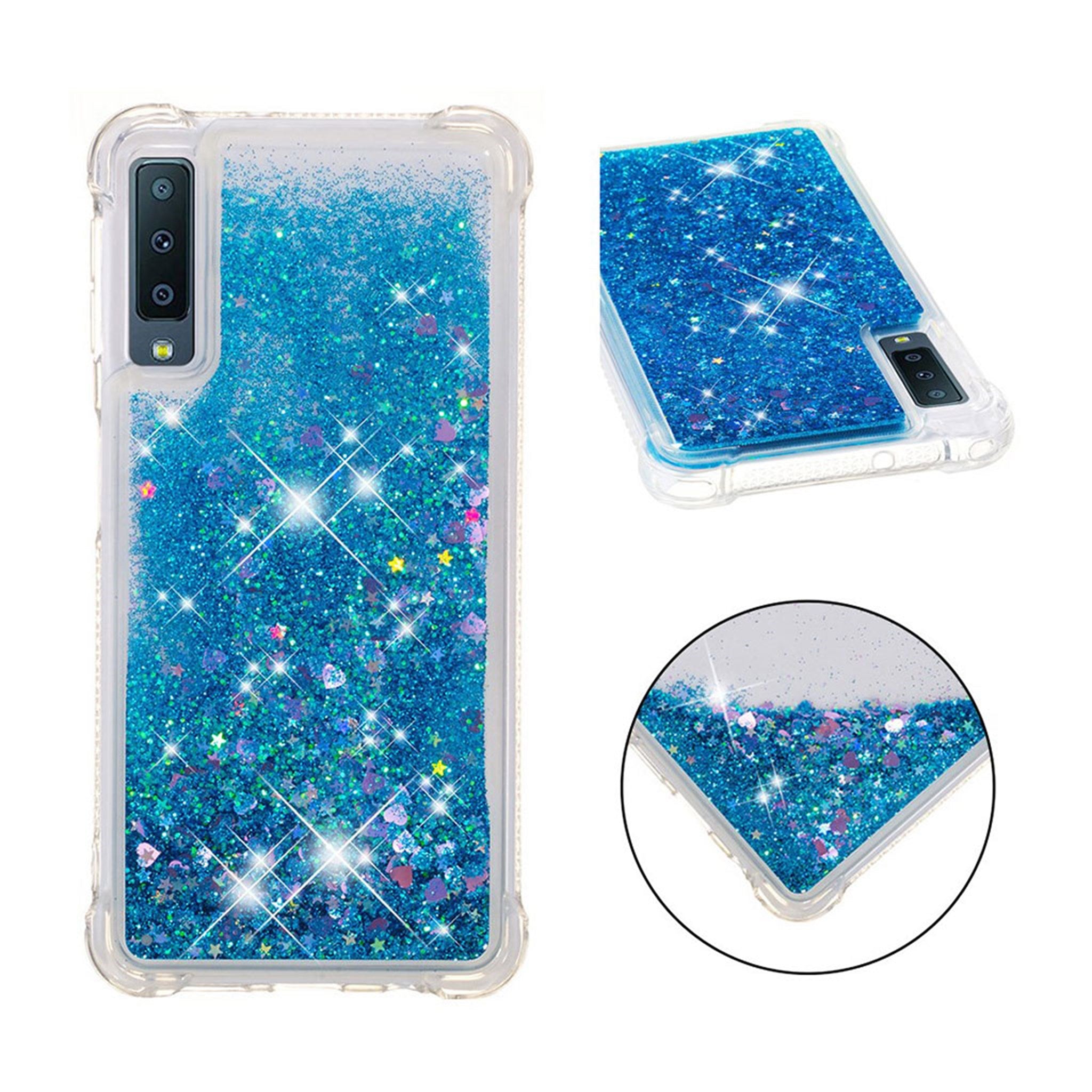 Samsung Galaxy A7 (2018) glitter powder shockproof case - Blue