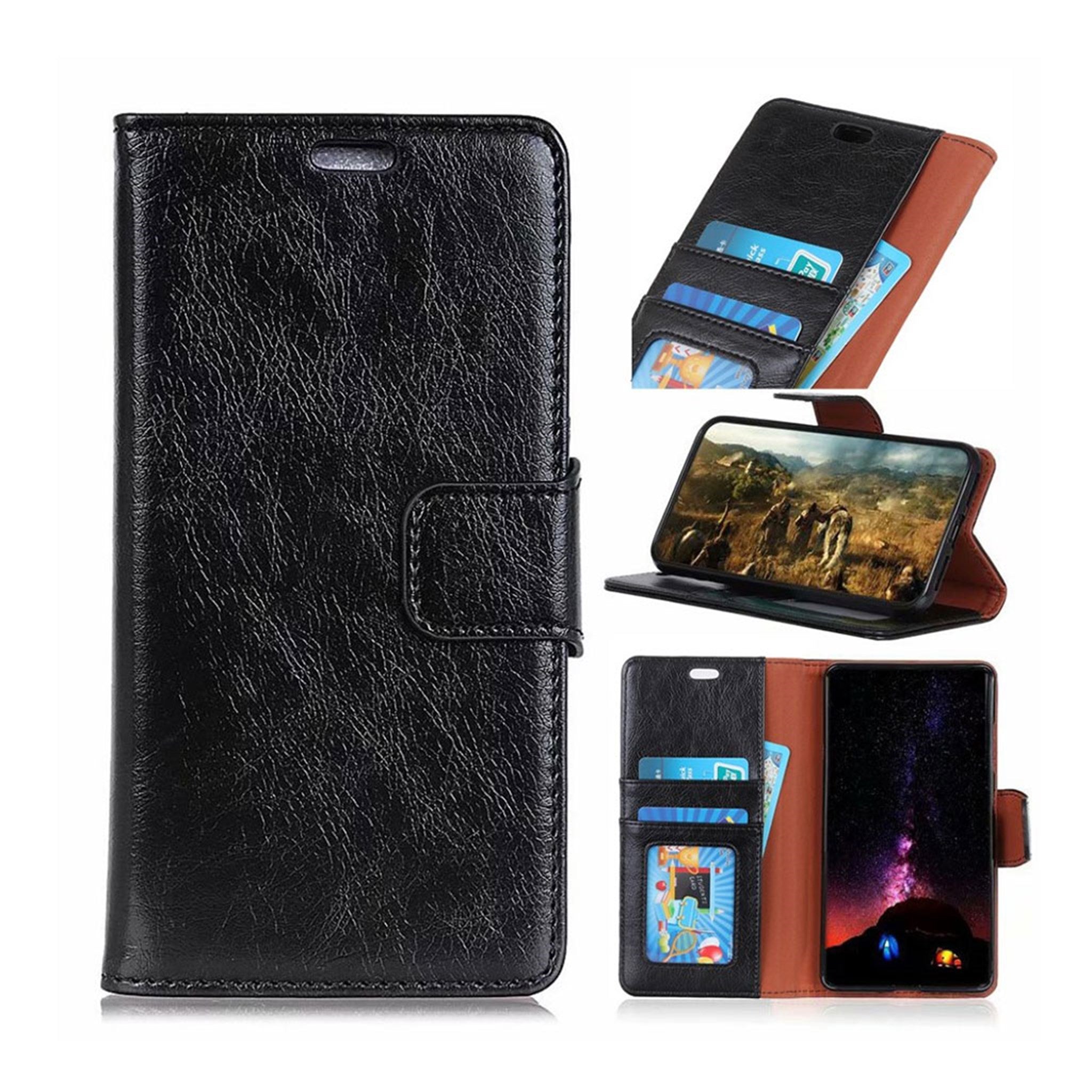 Samsung Galaxy S10 textured split leather case - Black