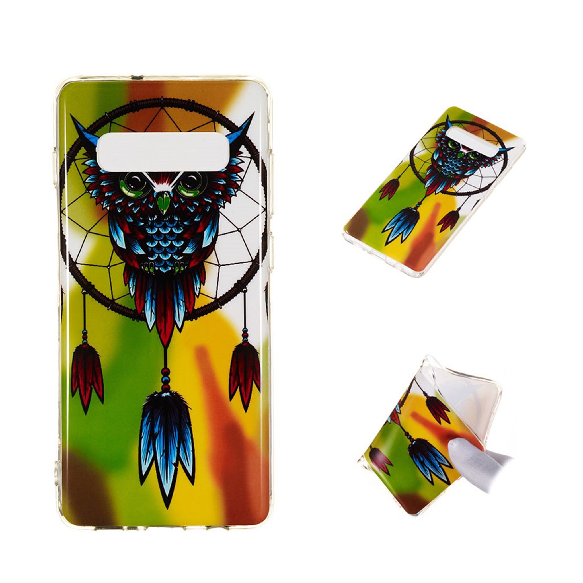 Samsung Galaxy S10 Plus luminuos glow pattern case - Owl Dream Catcher