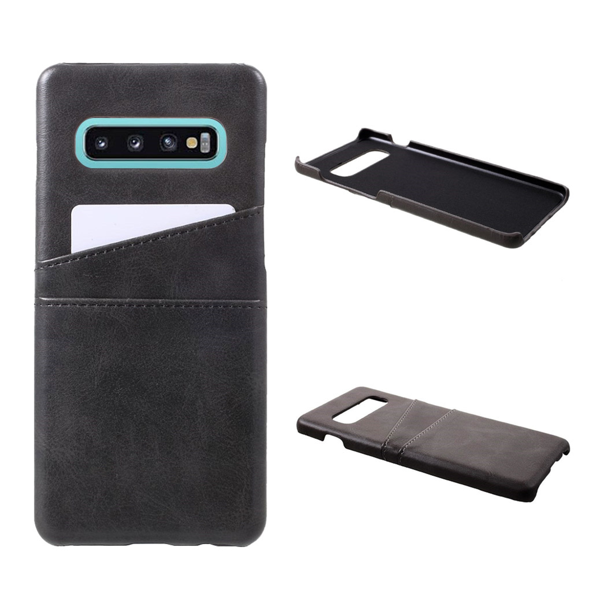 Samsung Galaxy S10 Plus leather case with card slots - Black