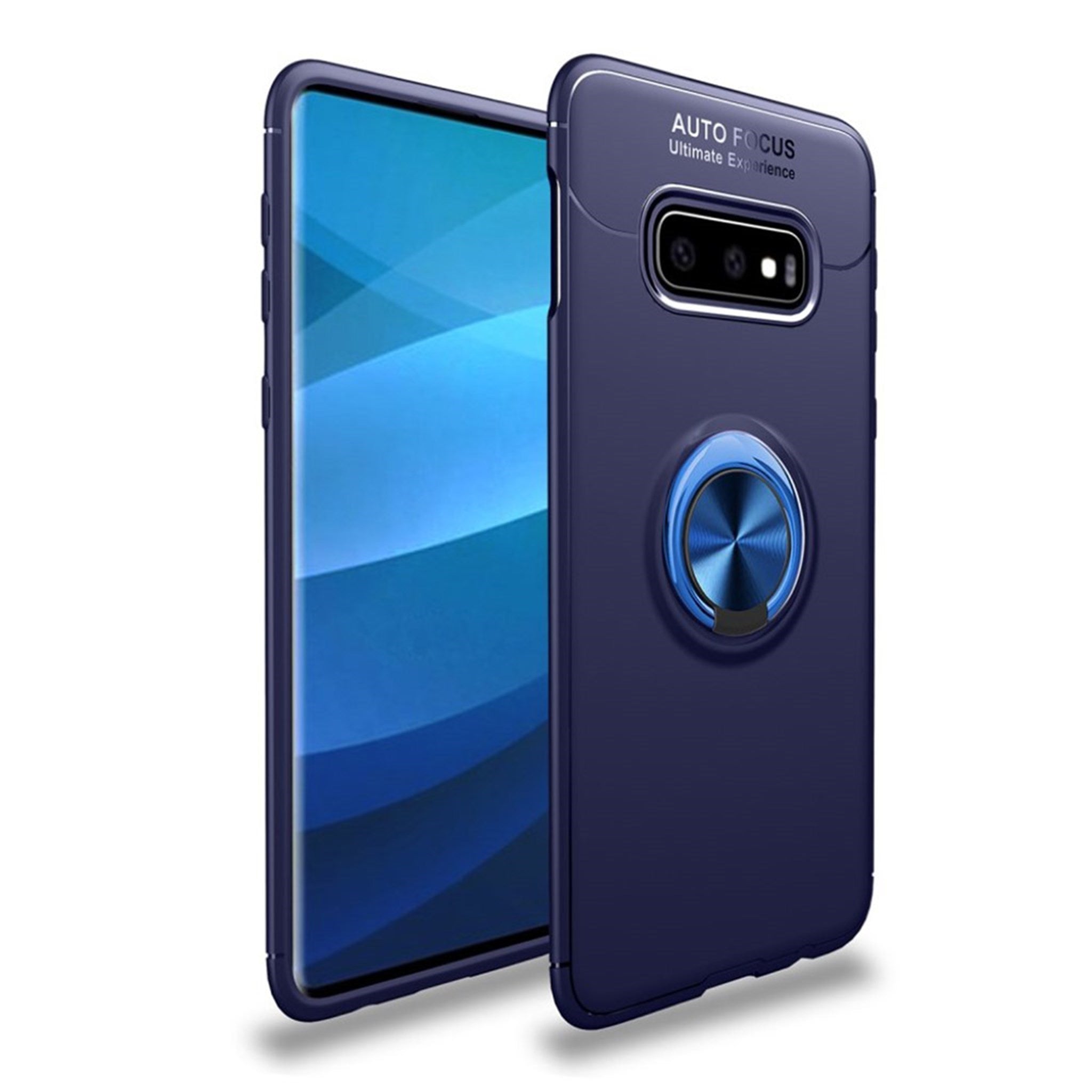 Samsung Galaxy S10 Plus kickstand case with finger ring - Blue