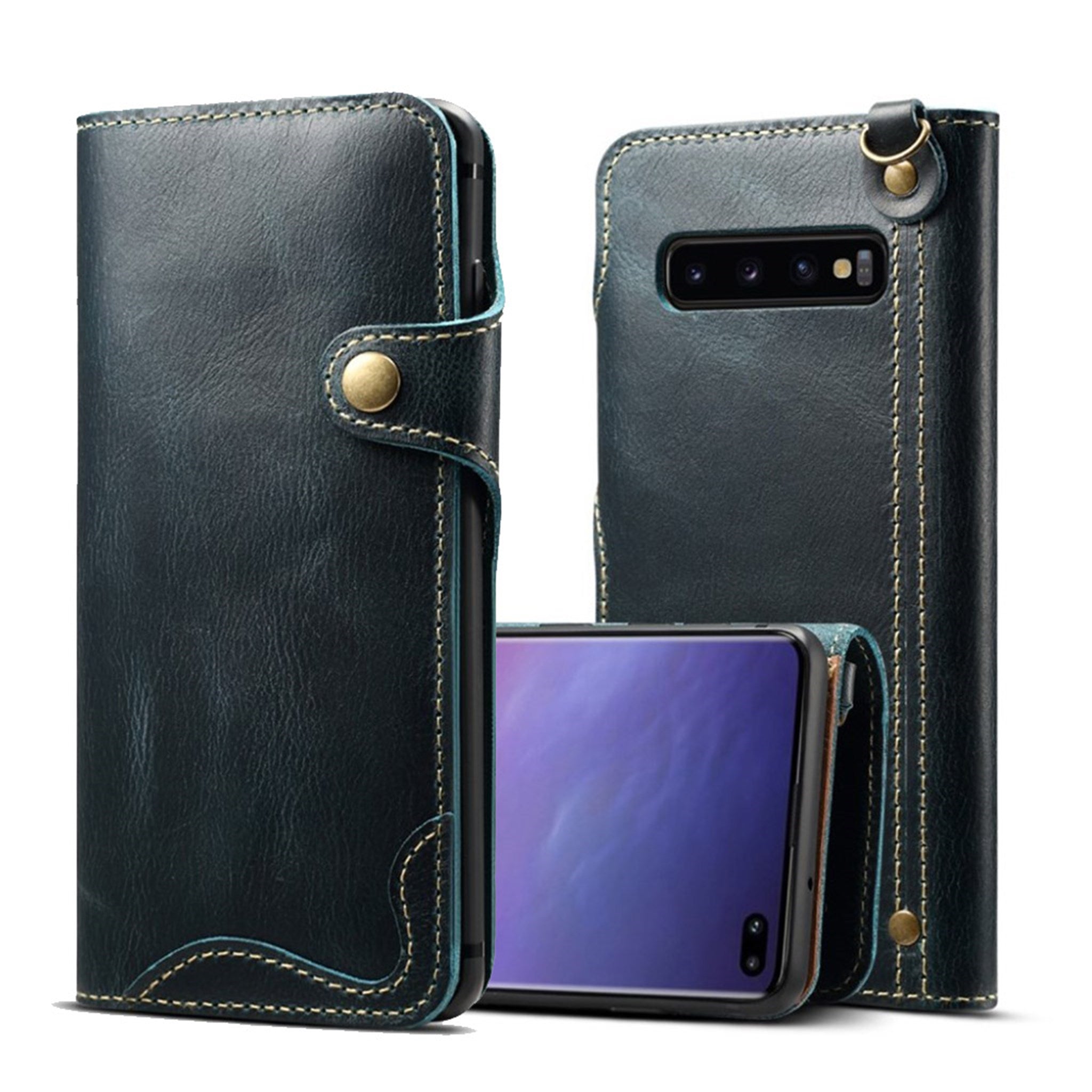 Samsung Galaxy S10 Plus genuine leather case - Green