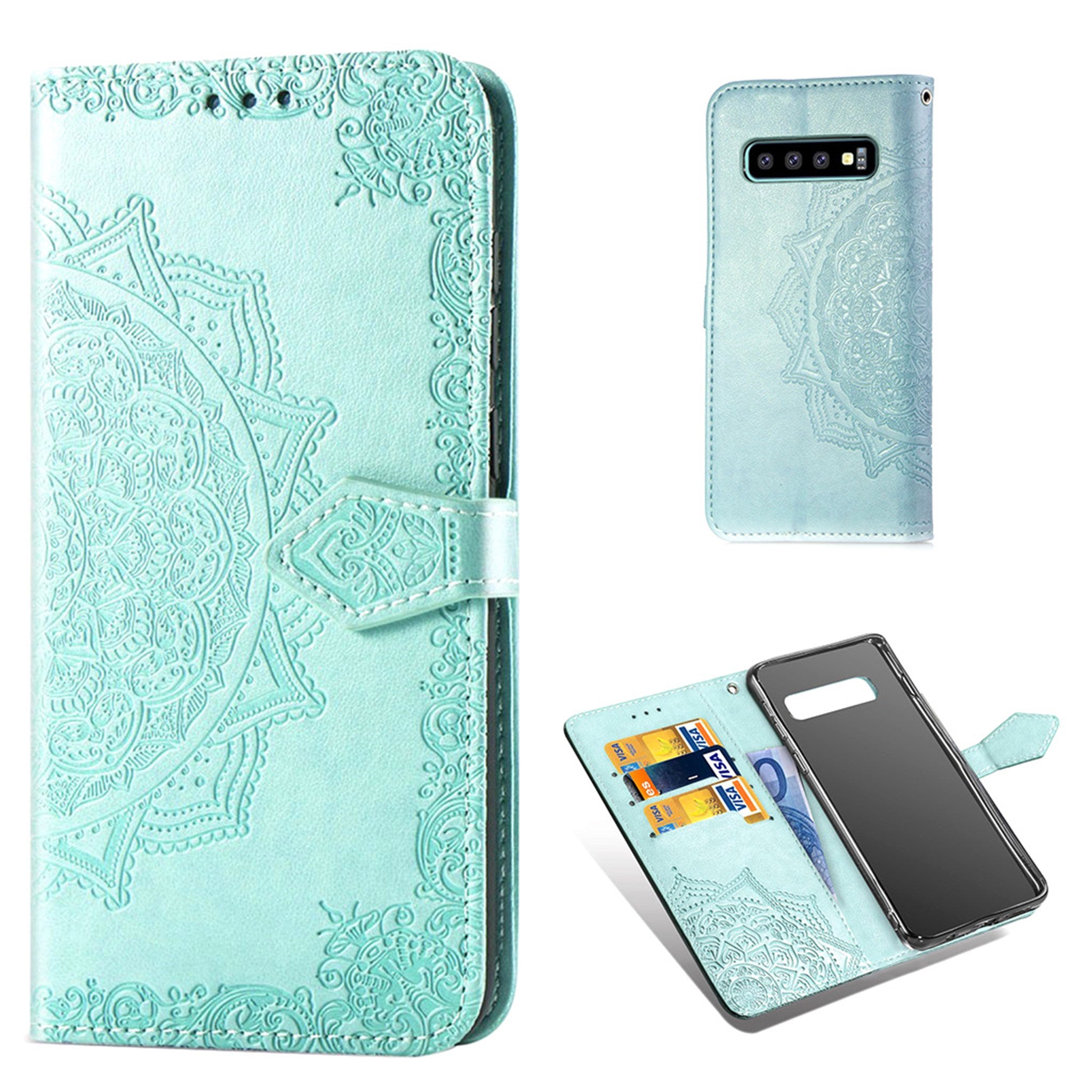 Mandala Samsung Galaxy S10 Plus Flip case - Cyan