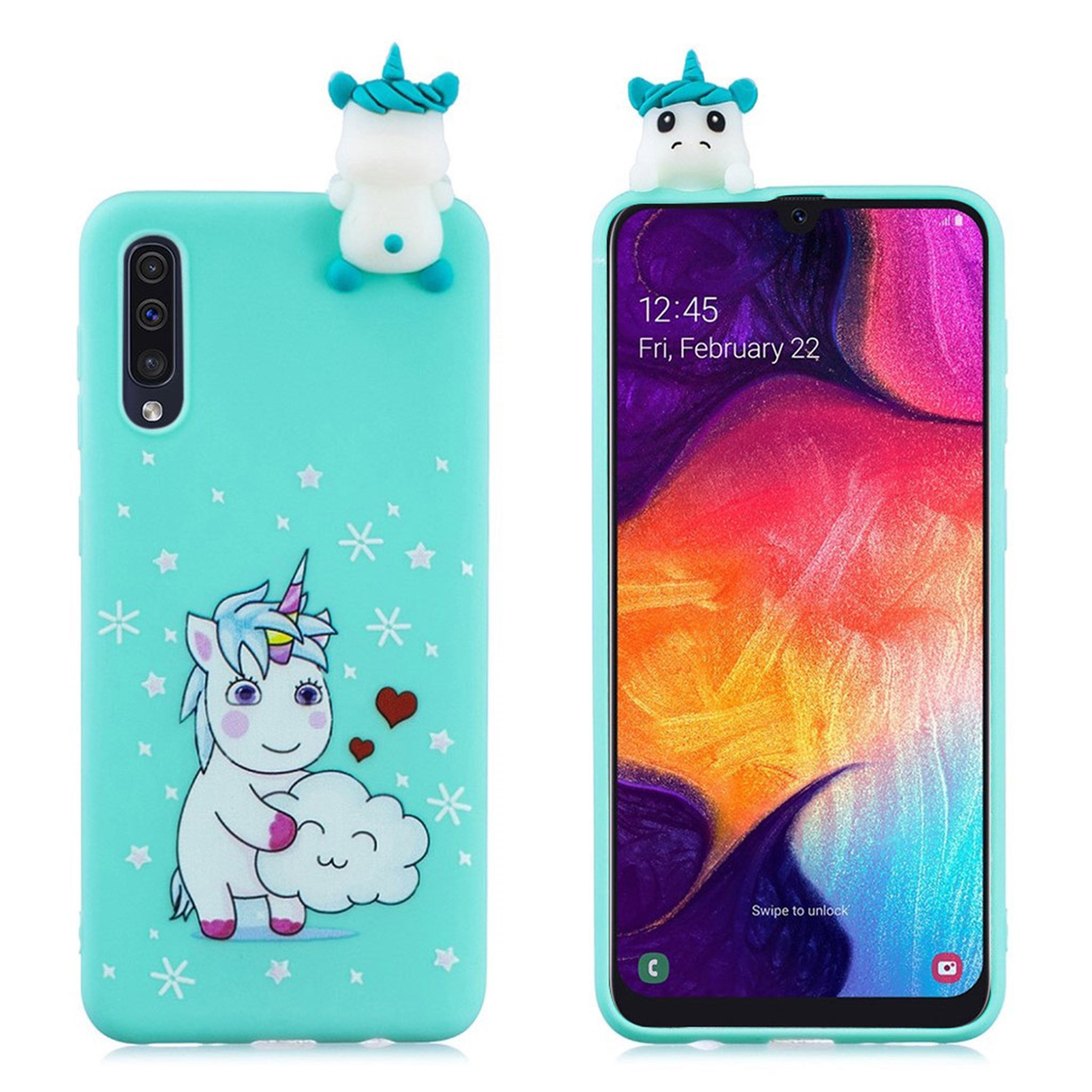 Samsung Galaxy A50 3D animal doll case - Unicorn