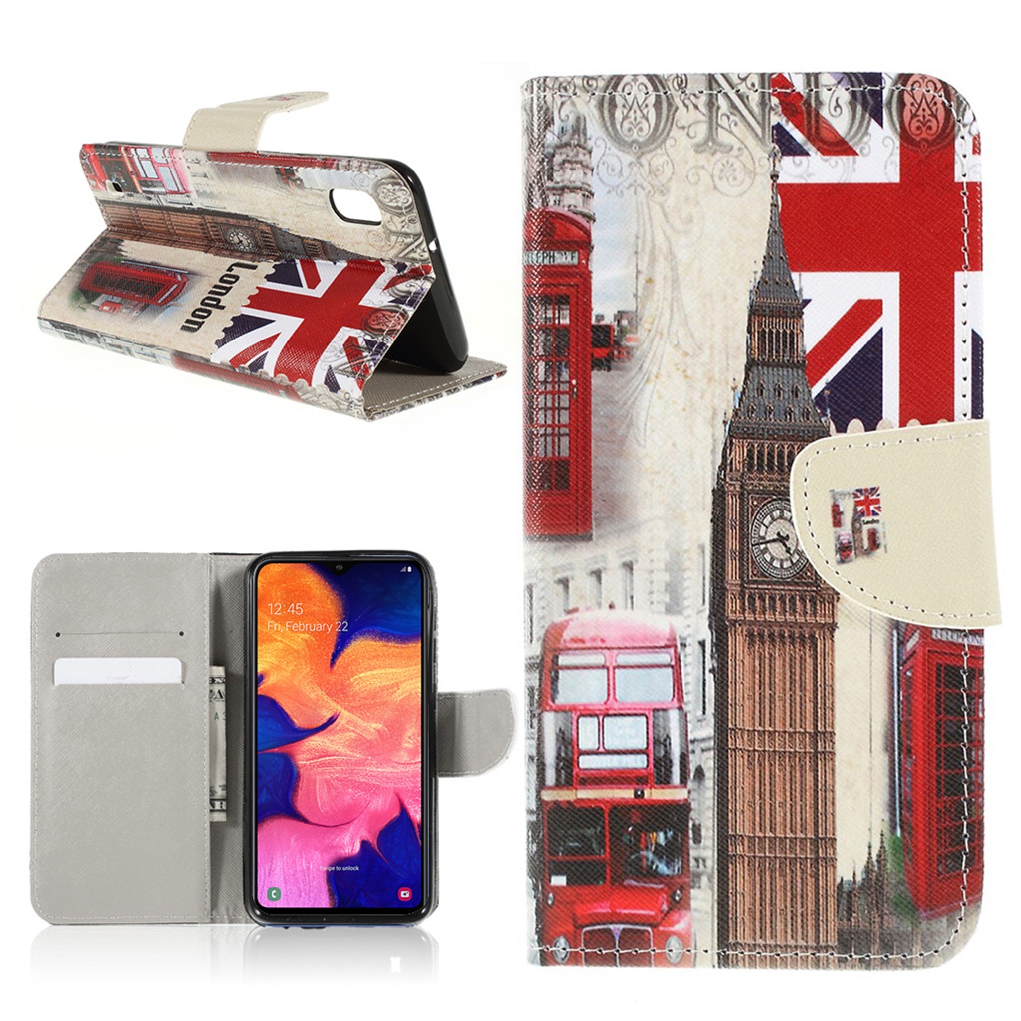 Wonderland Samsung Galaxy A10 flip case - Big Ben and UK Flag