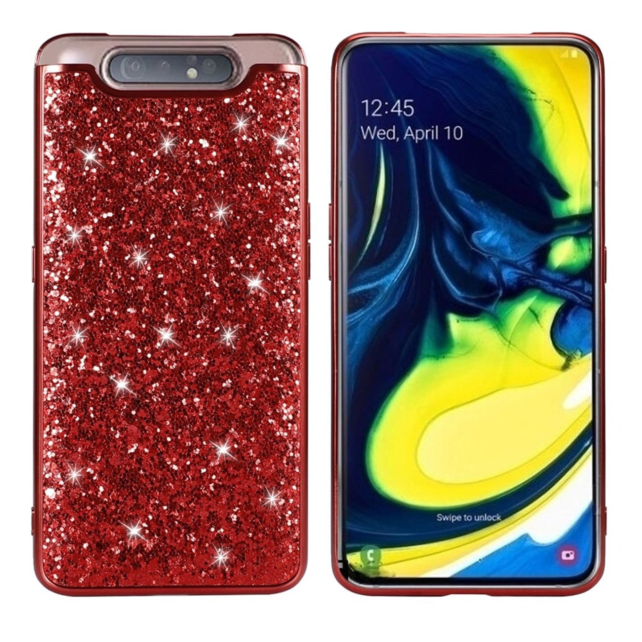 Glitter Samsung Galaxy A80 case - Red