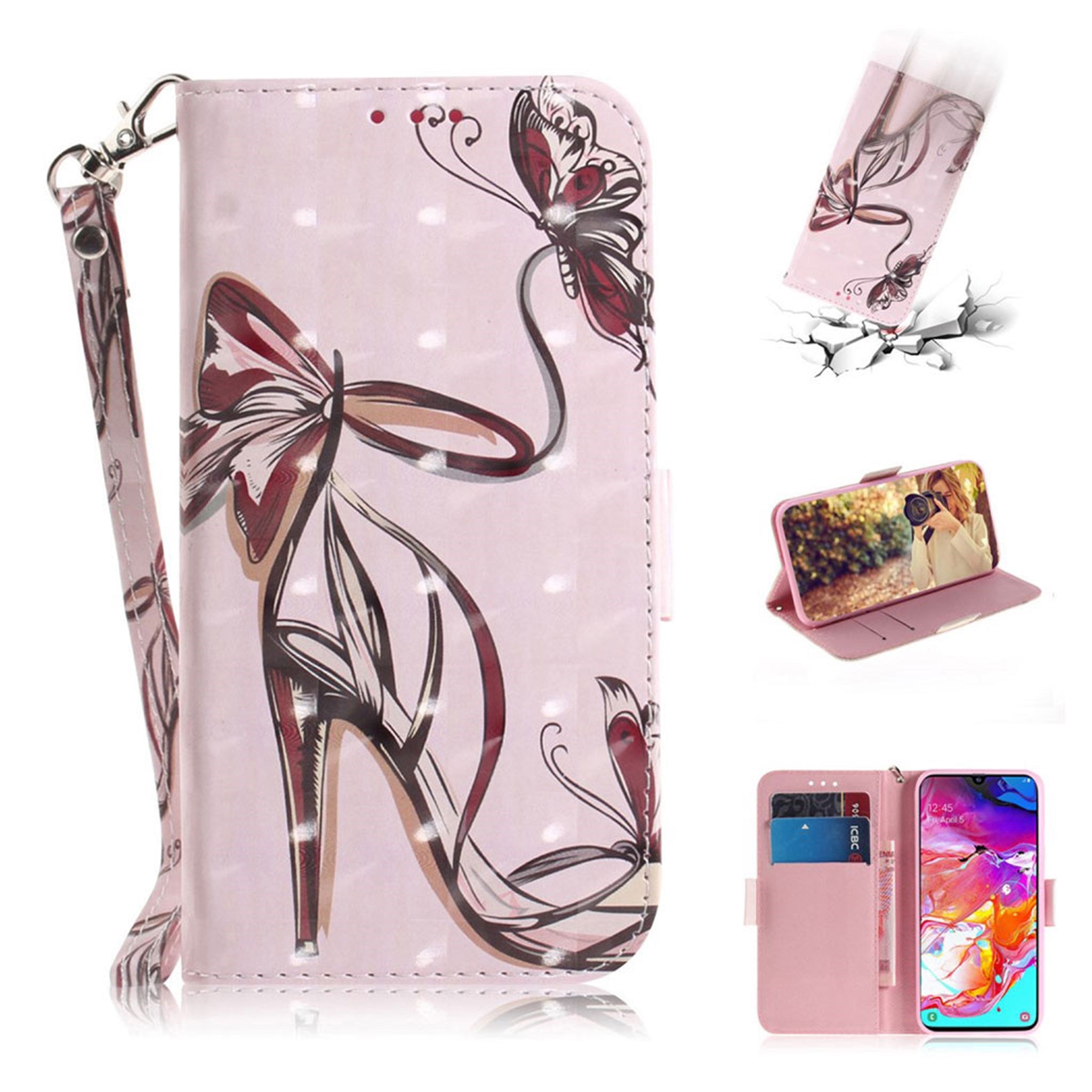 Samsung Galaxy A70 décor pattern leather case - High-heeled Shoes