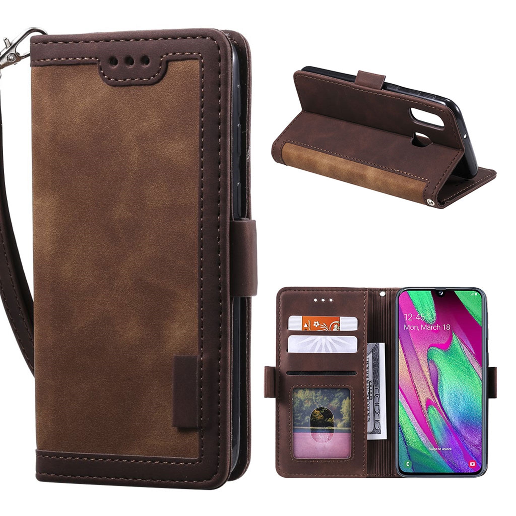 Surburbian Samsung Galaxy A40 flip case - Brown