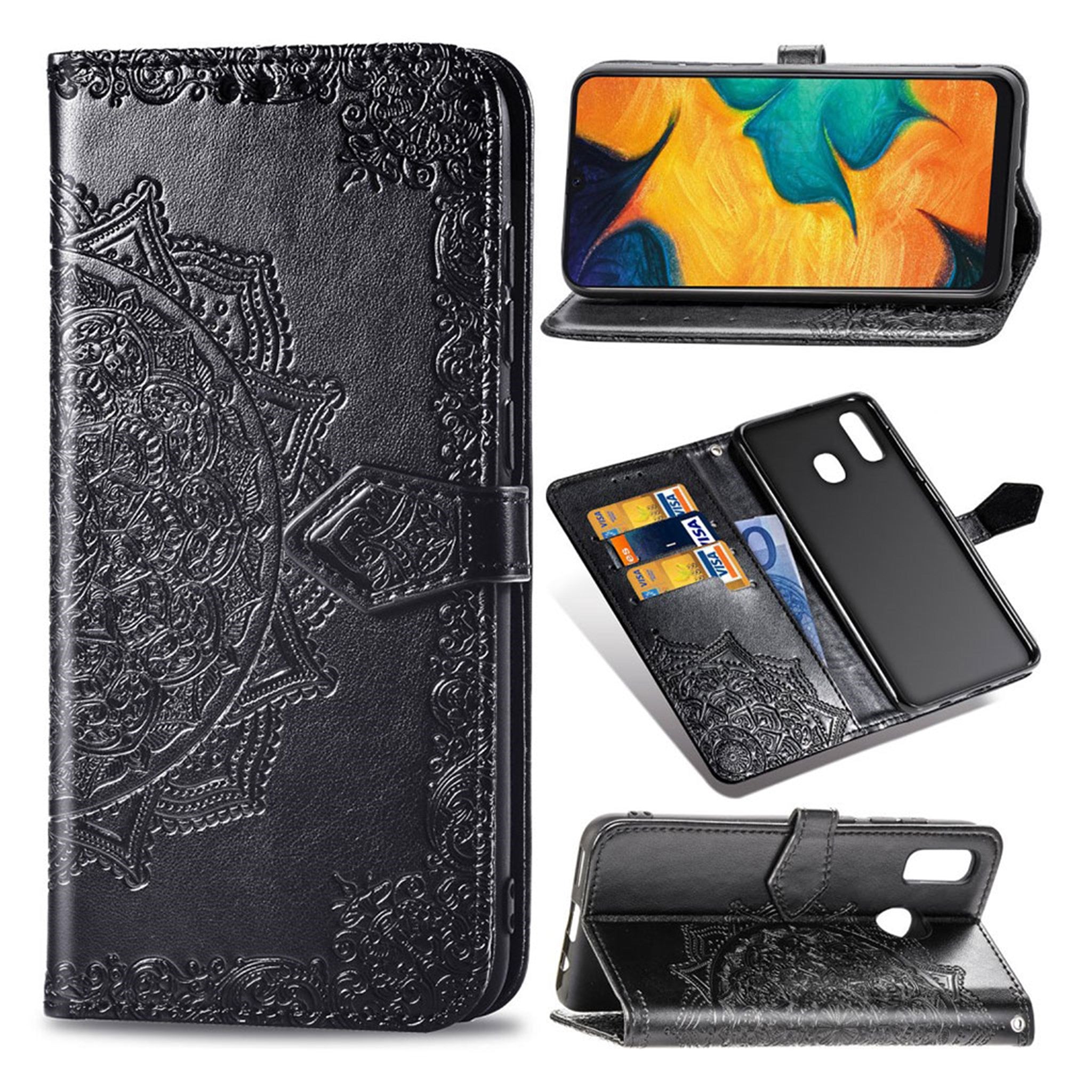 Mandala Samsung Galaxy A30 Flip case - Black