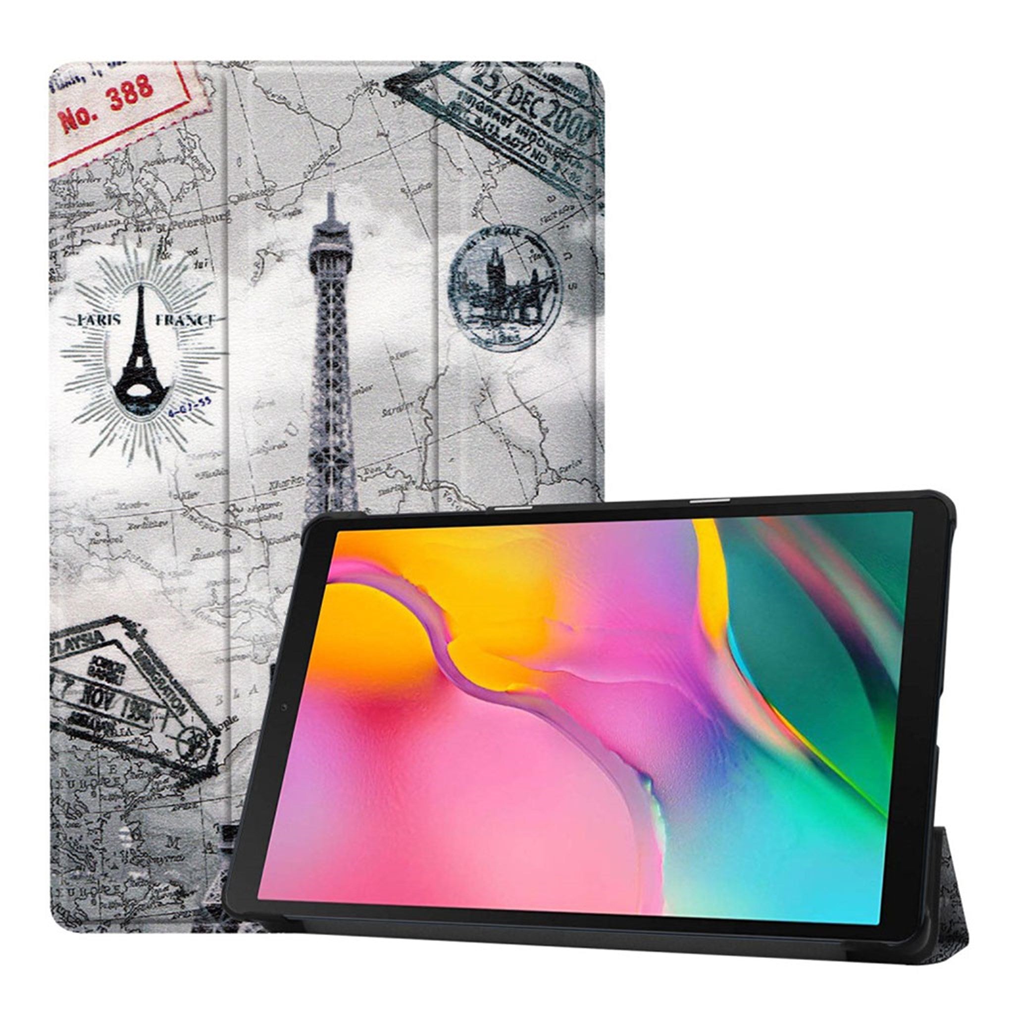 Samsung Galaxy Tab A 10.1 (2019) tri-fold leather case - Eiffel Tower