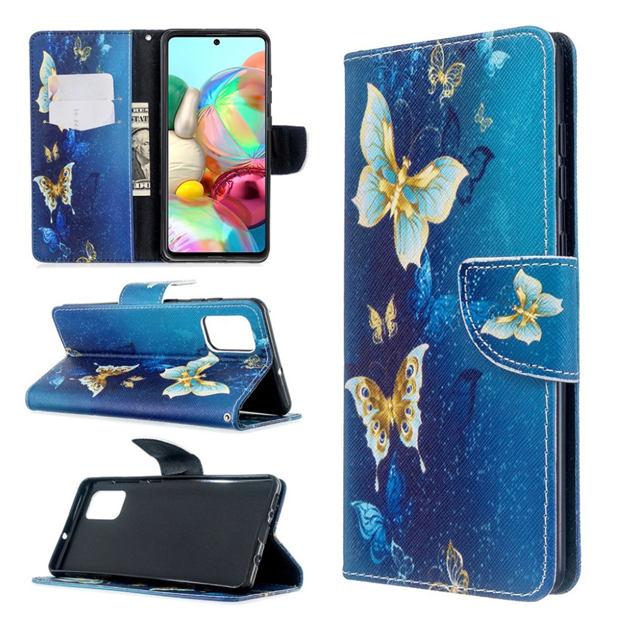 Wonderland Samsung Galaxy A71 flip case - Metal Butterflies