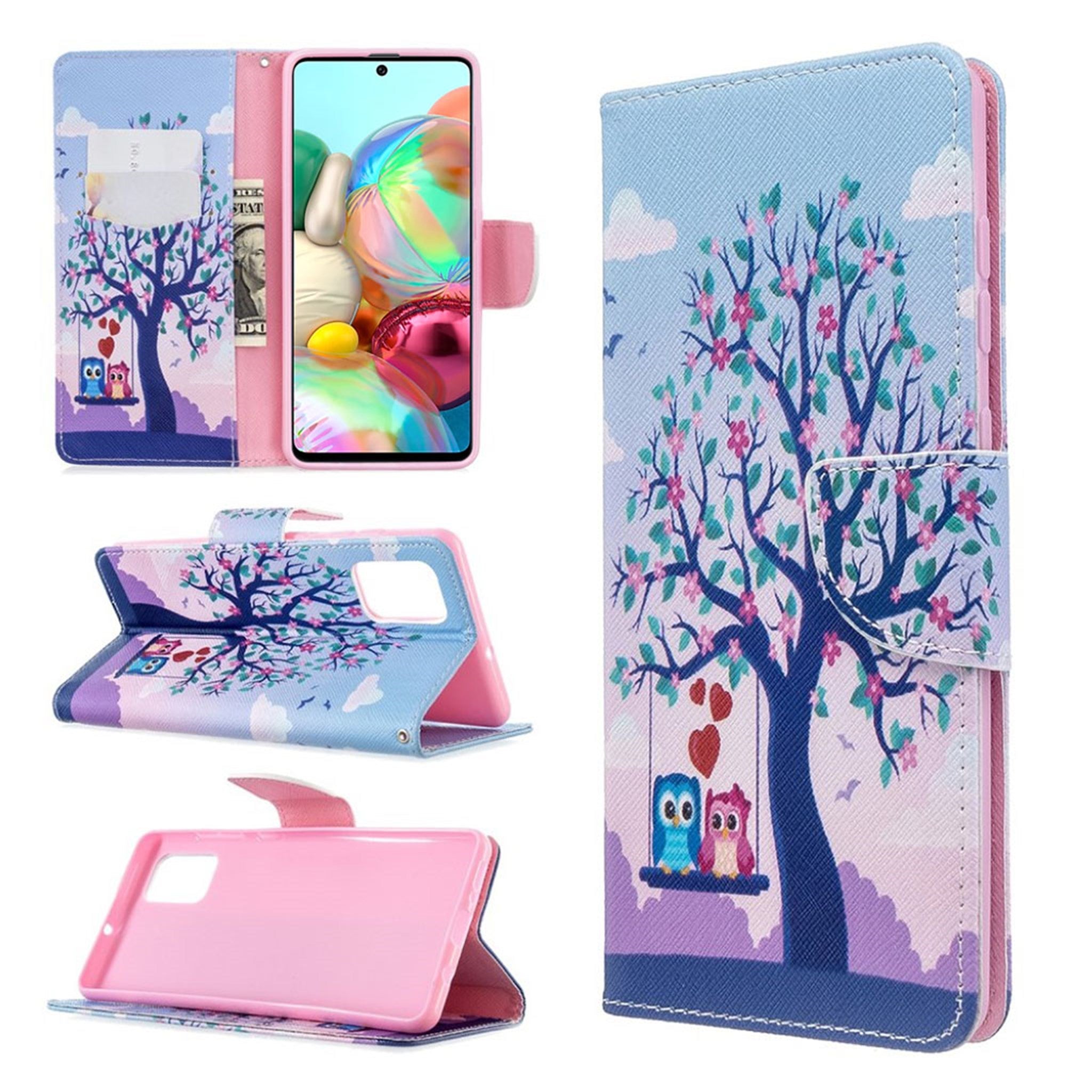 Wonderland Samsung Galaxy A71 flip case - Tree and Couple Owls