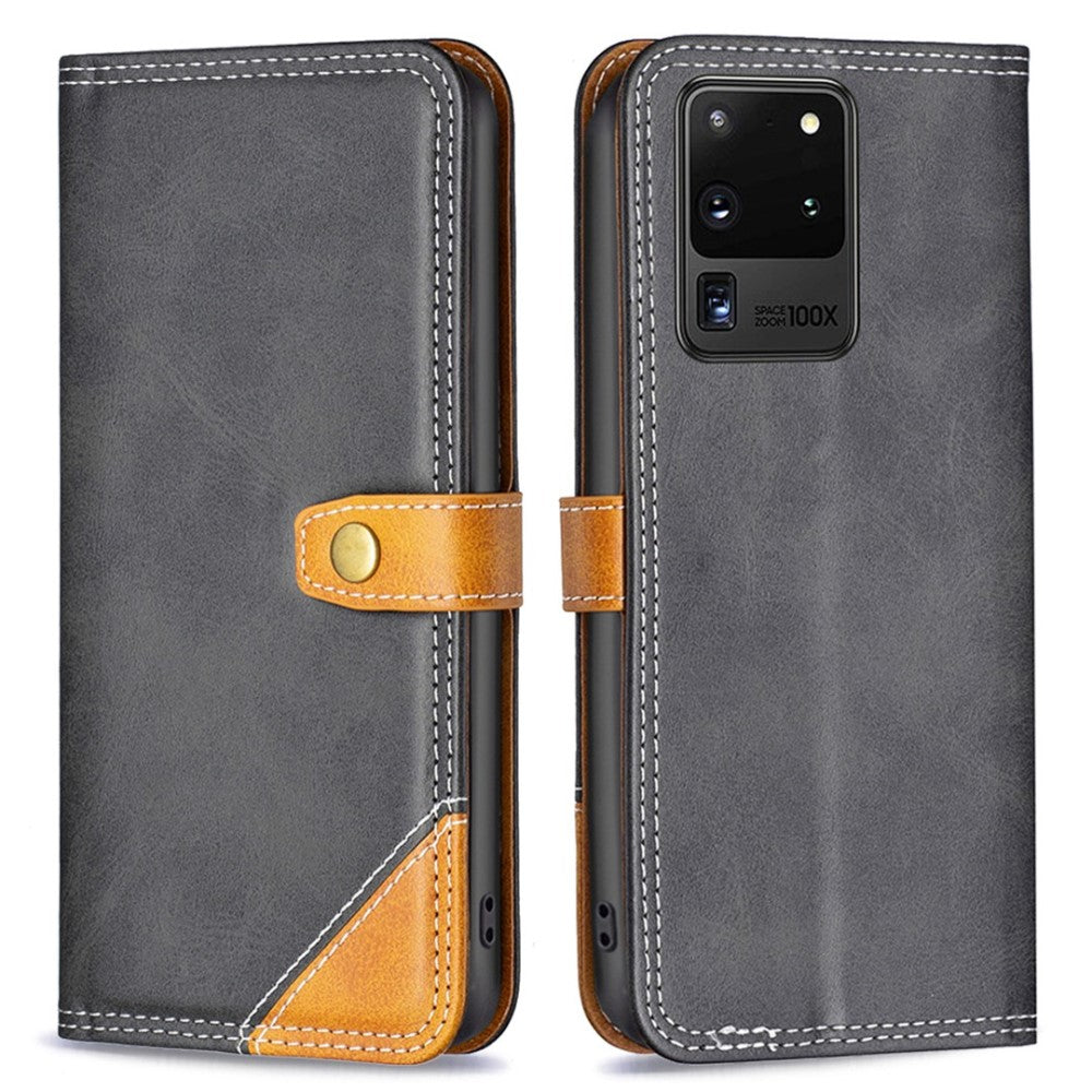 BINFEN two-color leather case for Samsung Galaxy S20 Ultra - Black