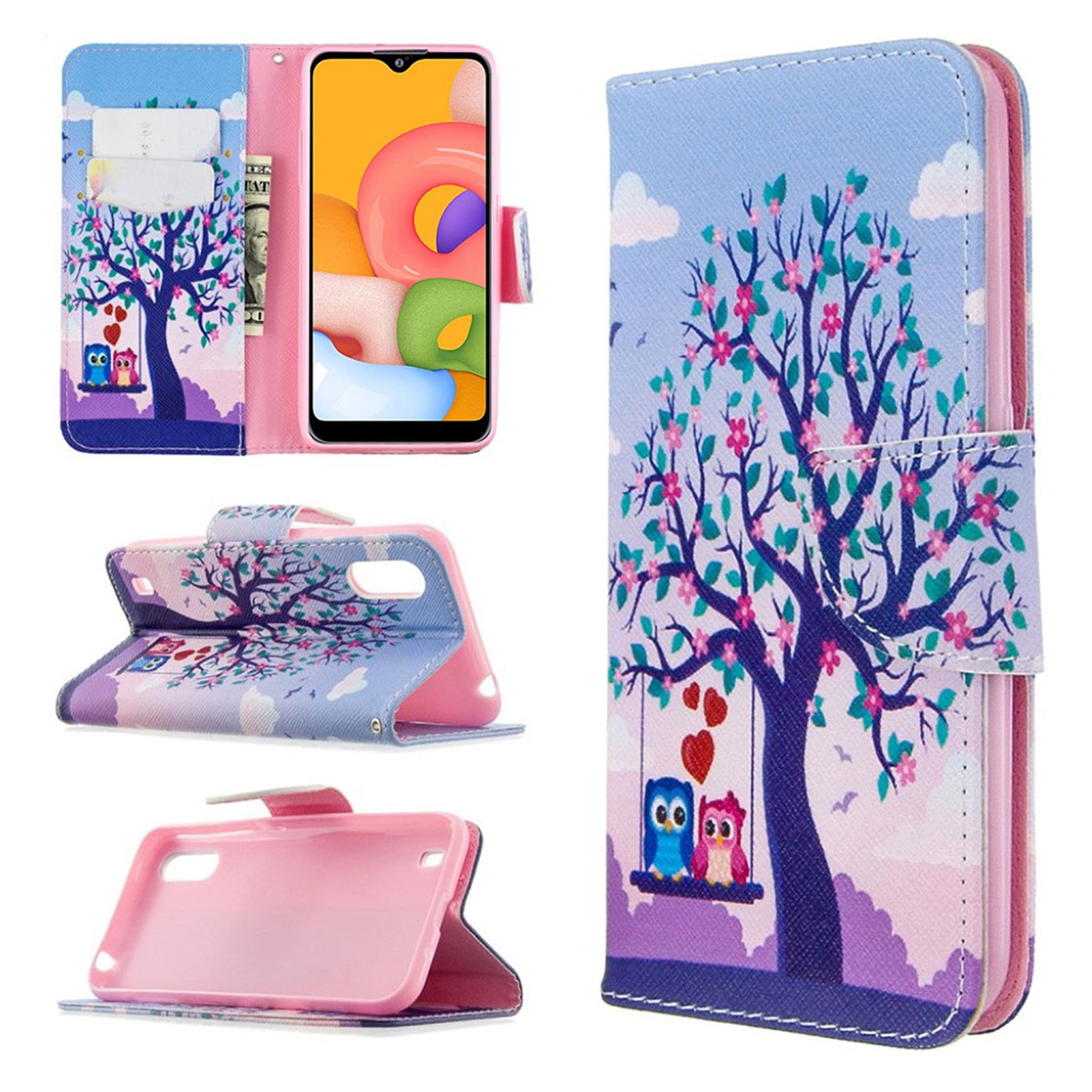 Wonderland Samsung Galaxy A01 flip case - Couple Owls and Tree