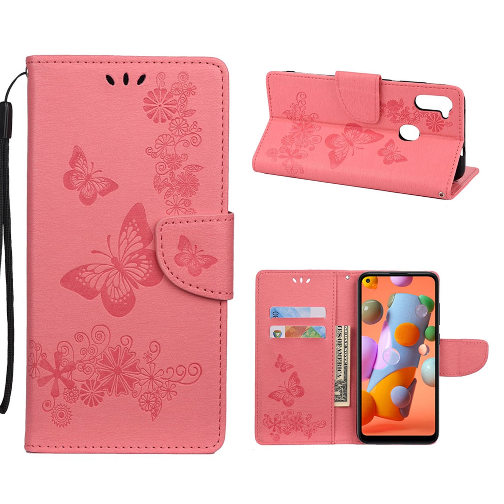 Butterfly Samsung Galaxy A11 flip case - Pink