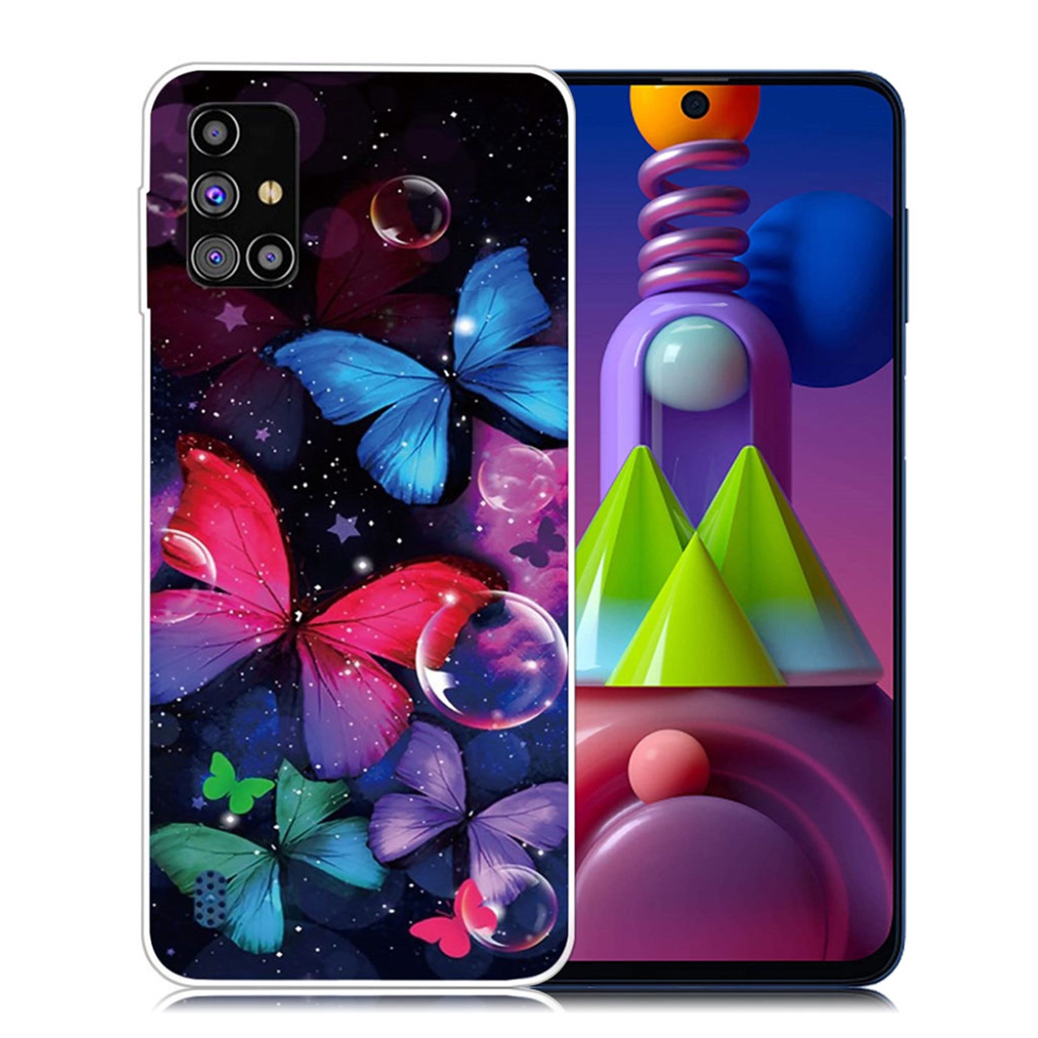 Deco Samsung Galaxy M51 case - Blue / Rose / Purple / Green Butterfly