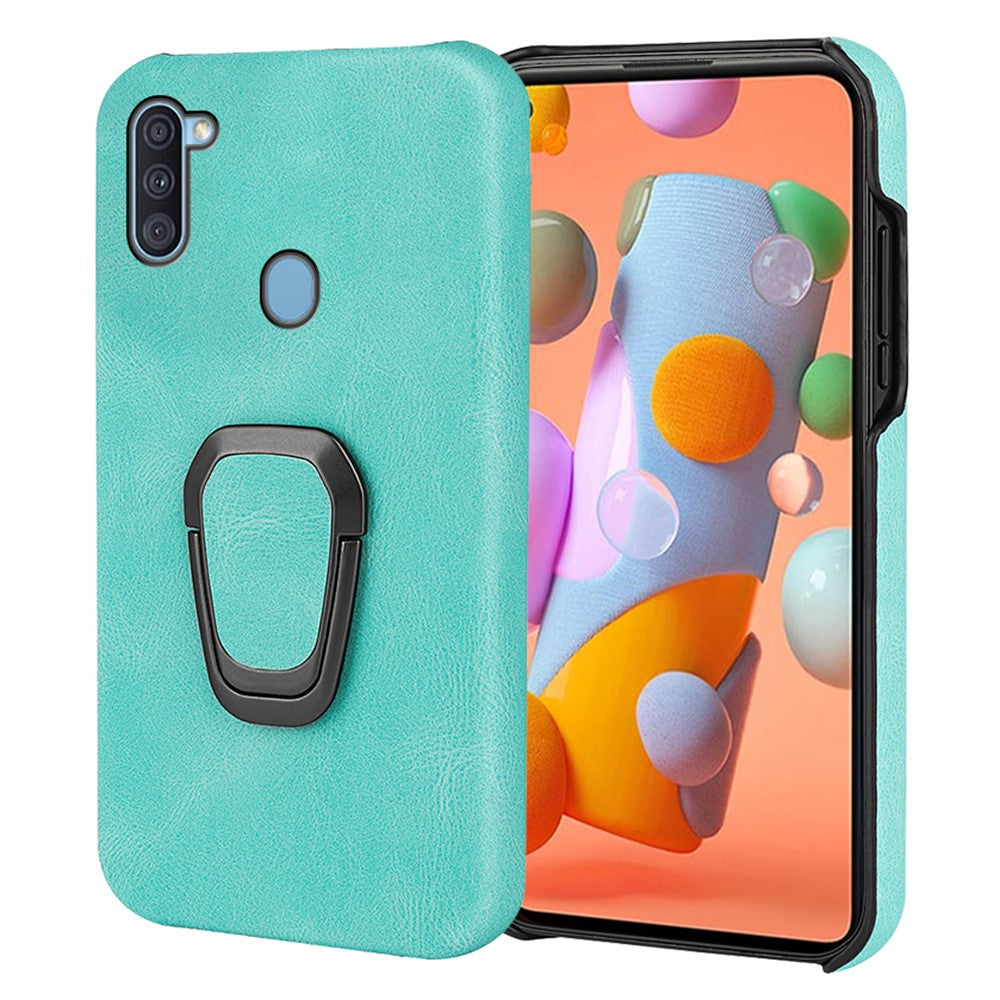 Shockproof leather cover with oval kickstand for Samsung Galaxy M11 / A11 - Green