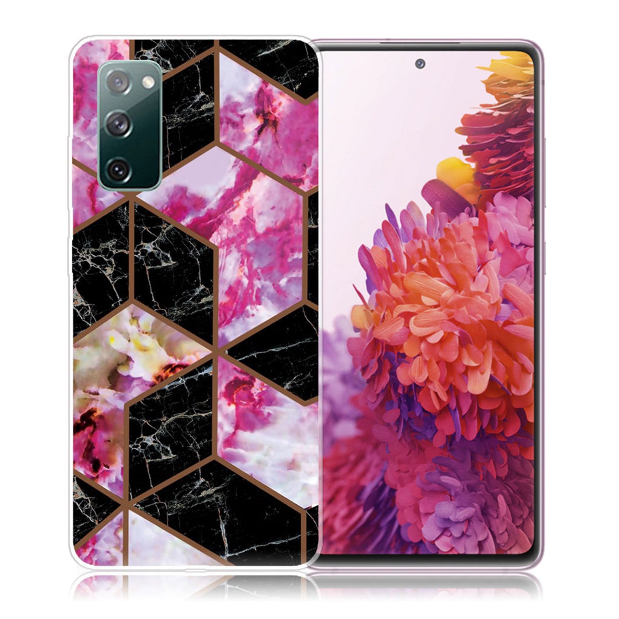 Marble Samsung Galaxy S20 FE case - Black and Rose Marble