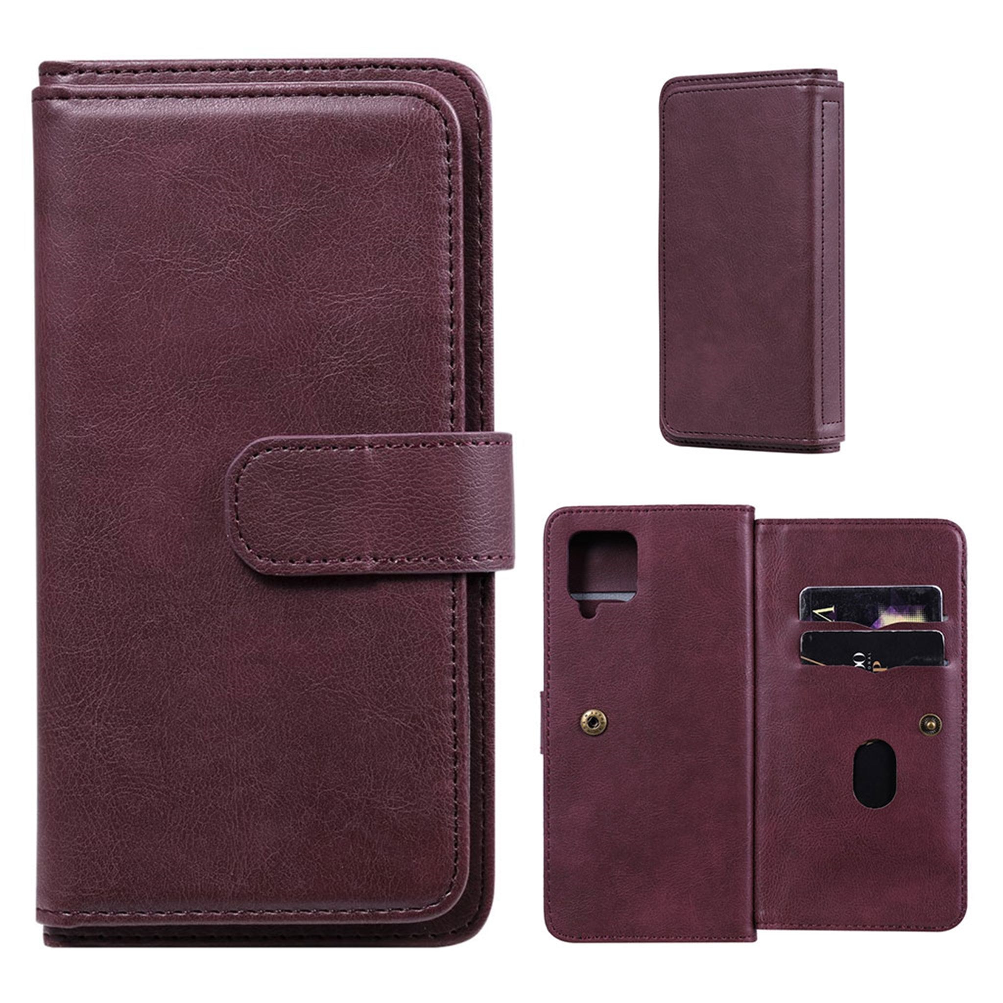 10-slot wallet case for Samsung Galaxy A42 5G - Wine Red