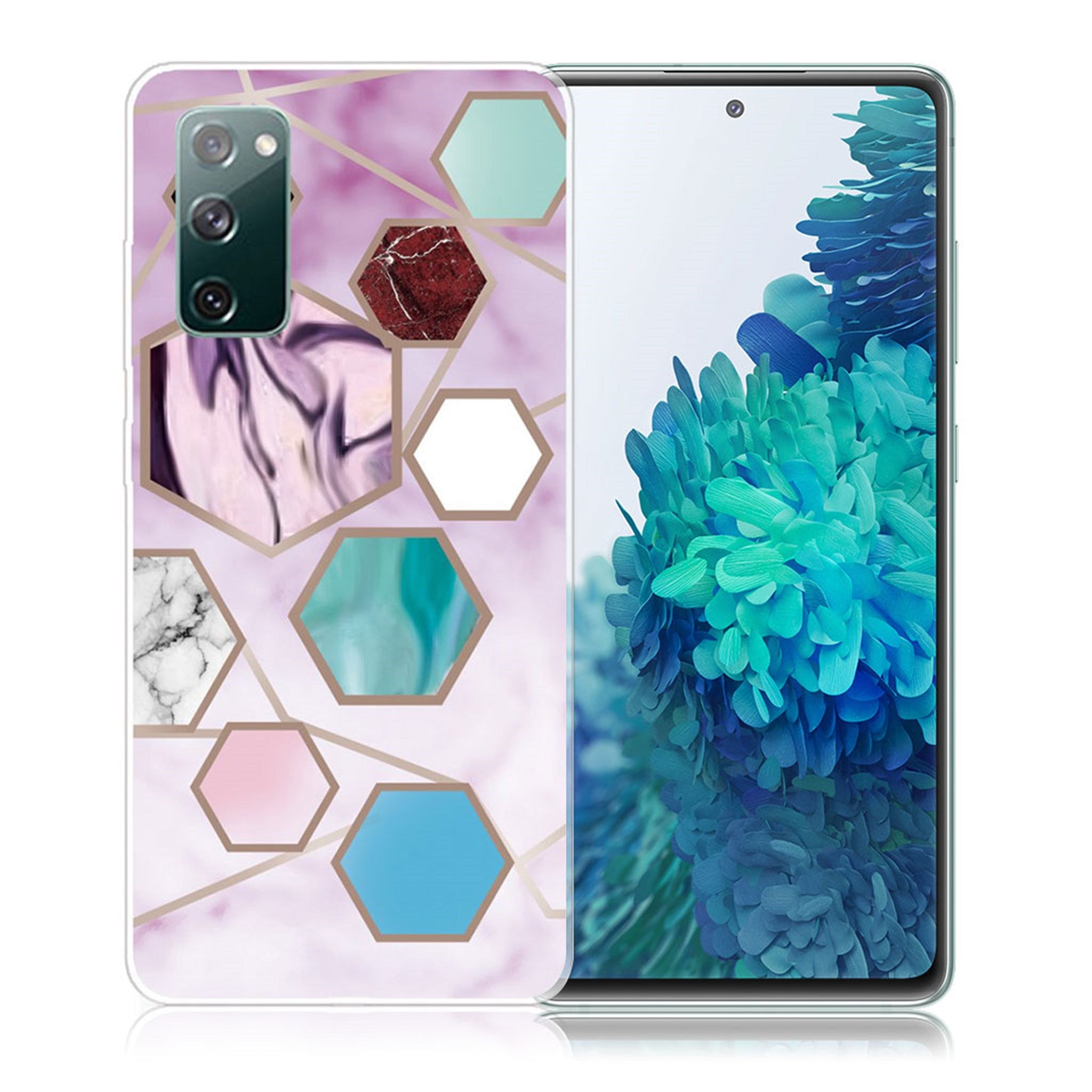 Marble Samsung Galaxy S20 FE 5G / S20 FE case - Hexagon Fragments in Purple